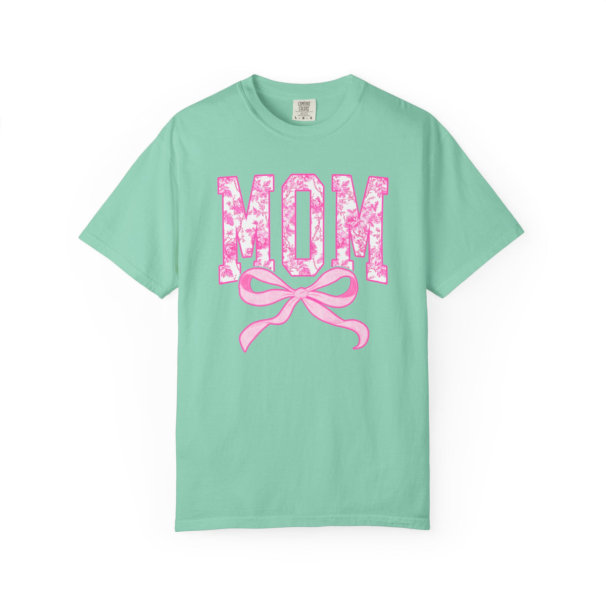 Mom Coquette Pink Toile Bow T-Shirt Cute Mama Graphic Tee