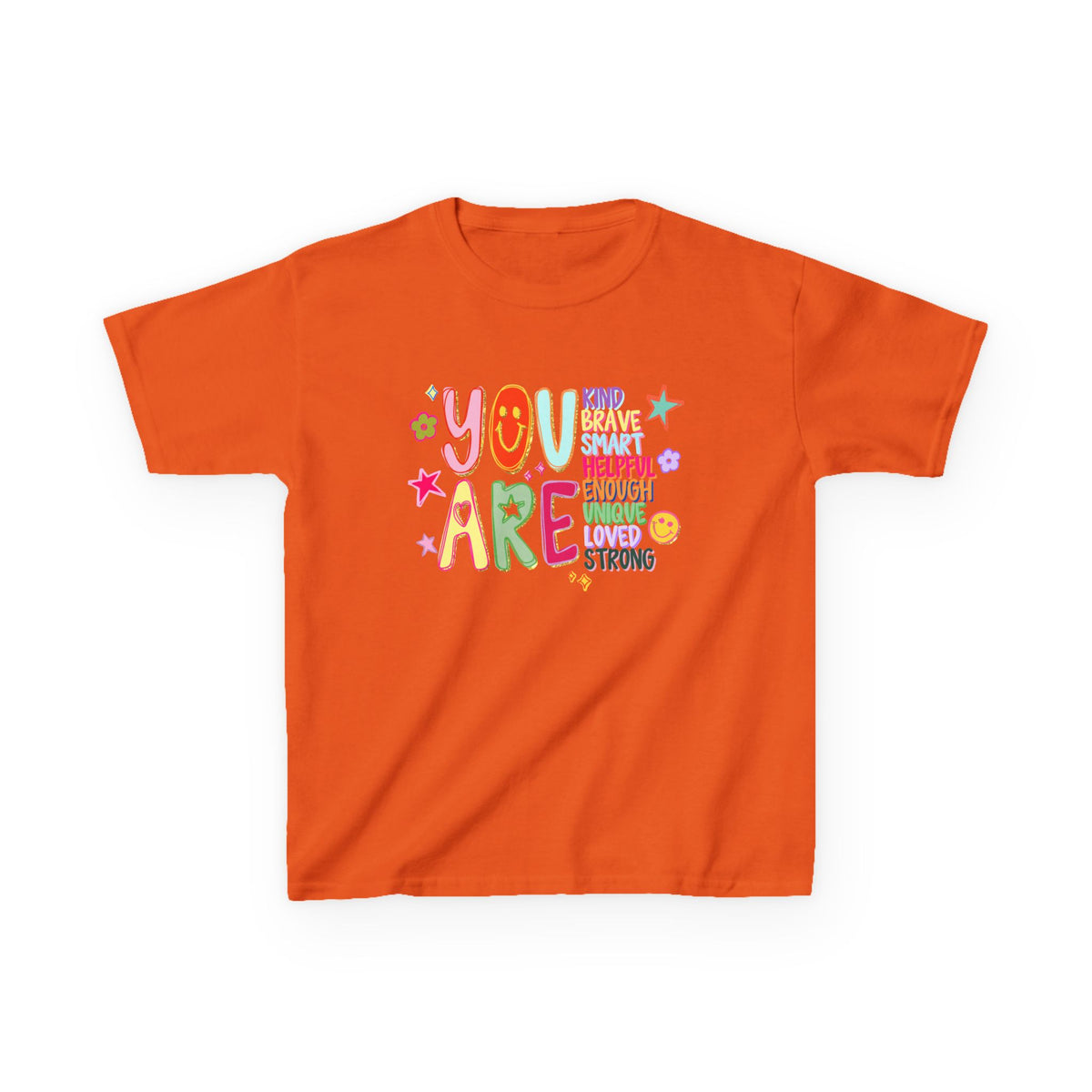 You are Enough Colorful Kids T-Shirt Youth Inspirational Graphic Tee