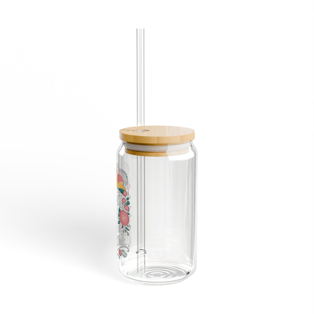 His Perfect Love Could Not be Overcome Christian Sipper Glass 16oz Reusable Drink Jar with Lid & Straw