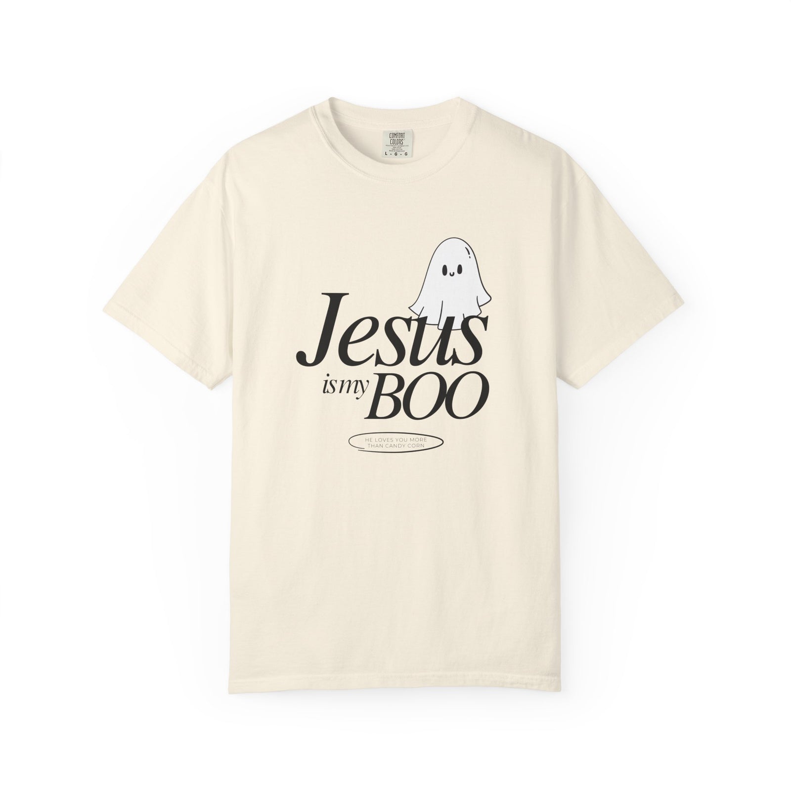 Jesus is My Boo Cute Ghost Halloween T-Shirt He Loves You Christian Tee