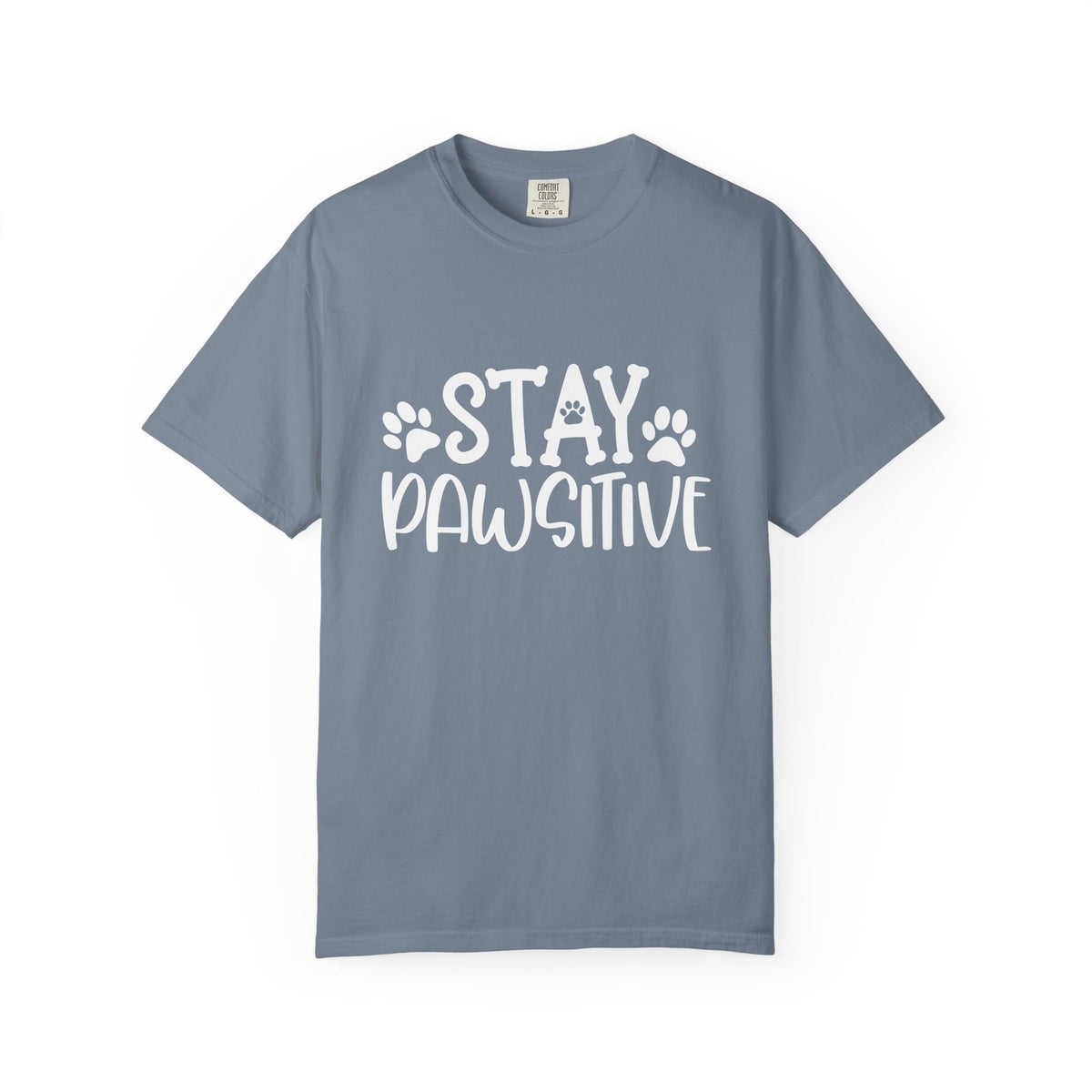 Stay Paw-sitive Paw Print T-Shirt Cute Dog Mom Graphic Tee