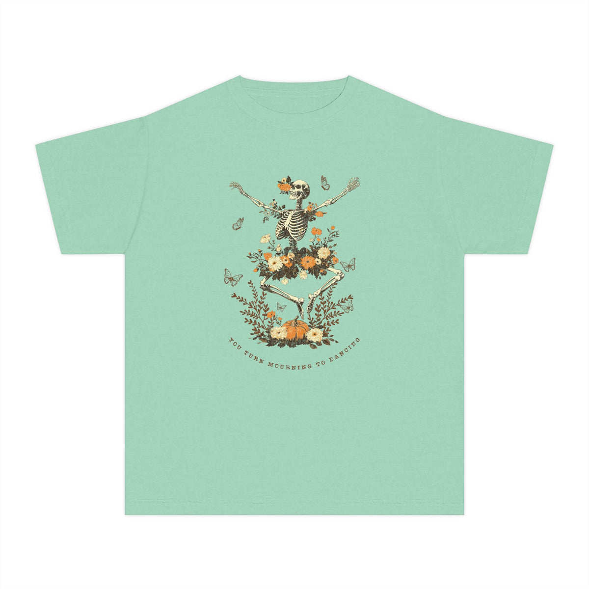 You Turn Mourning into Dancing T-Shirt Dancing Skeleton Halloween Kids Christian Tee