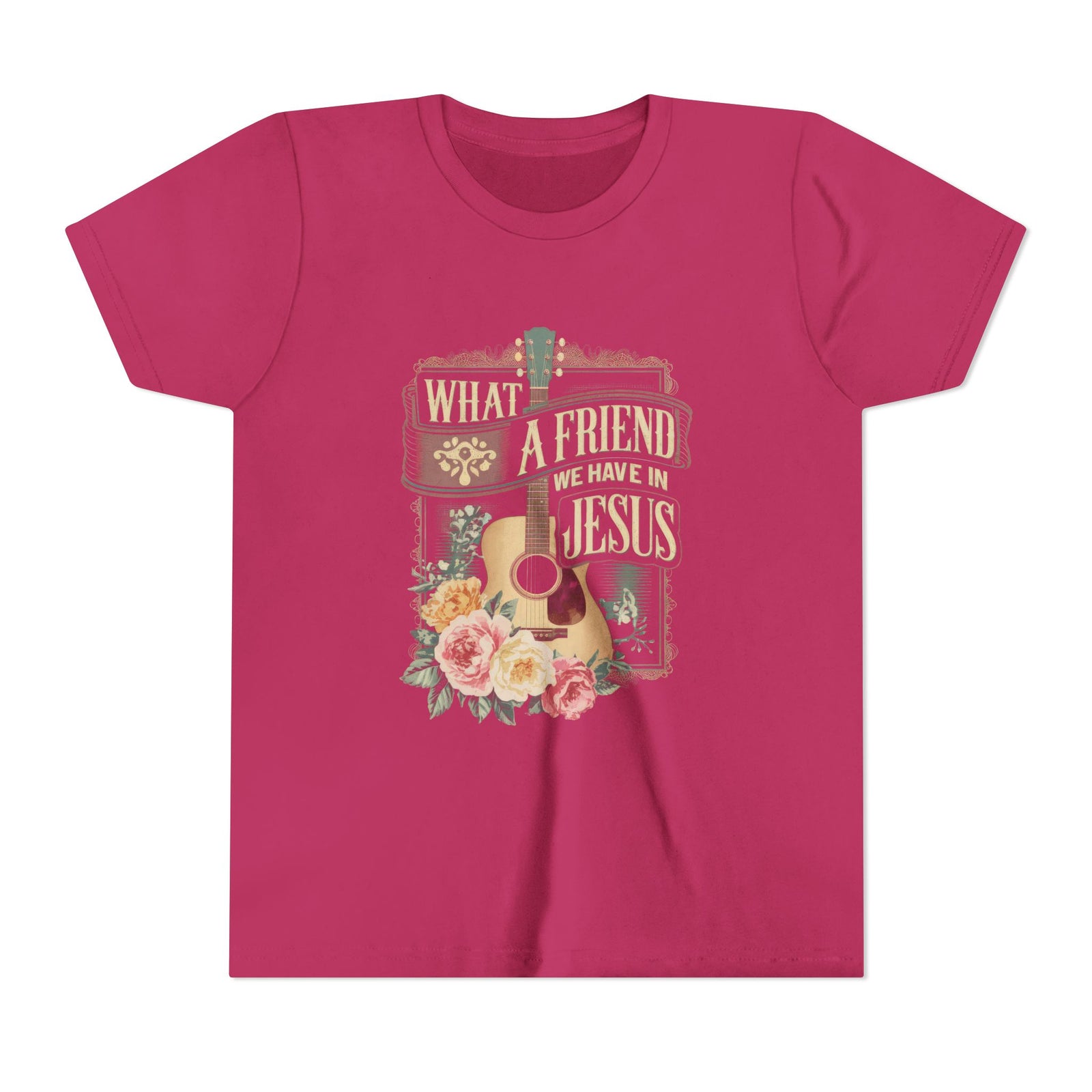 What a Friend We Have in Jesus Kids T-Shirt Christian Praise Guitar Graphic Tee