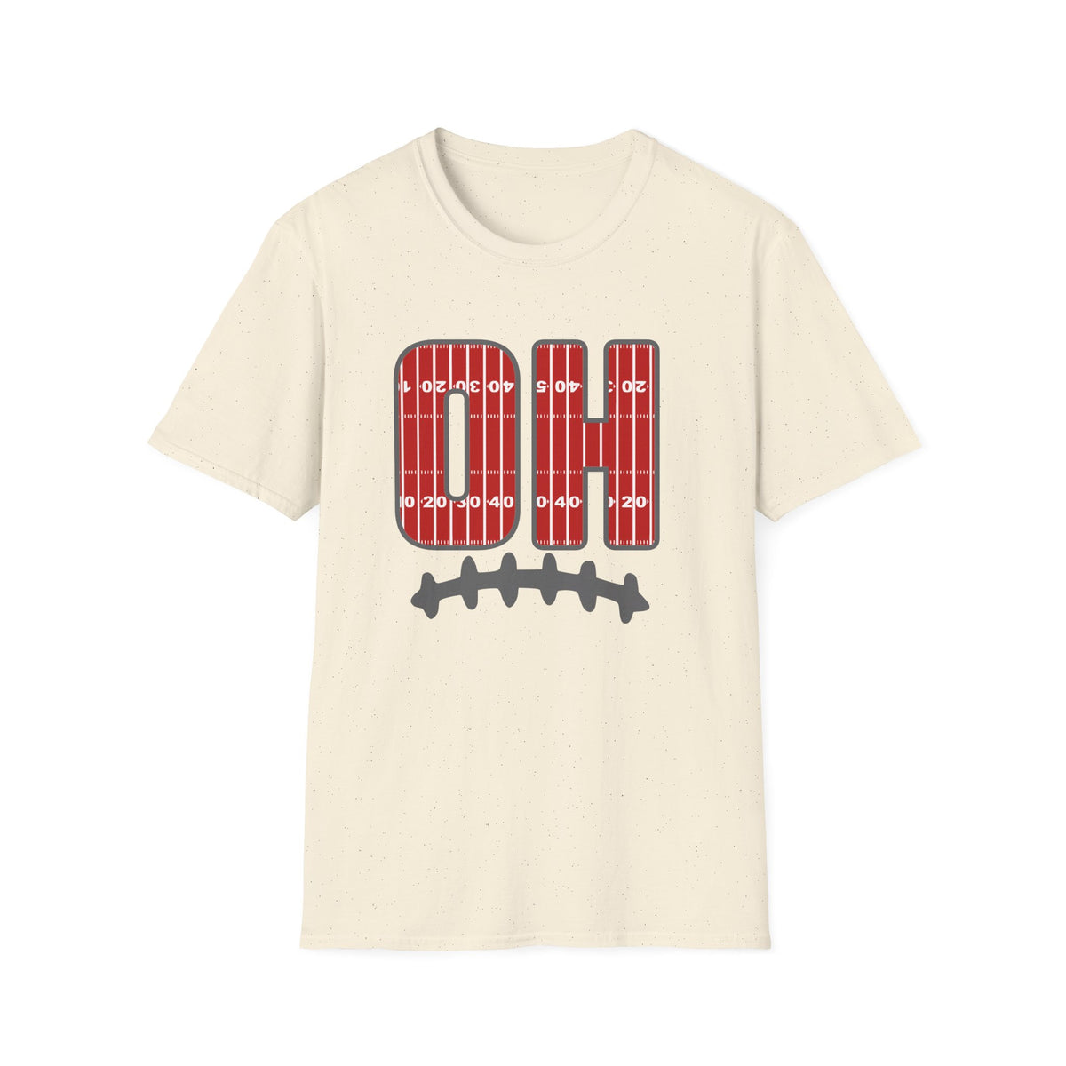 OH Football Field Stripe Ohio State T-Shirt Scarlet & Gray Gameday Tee