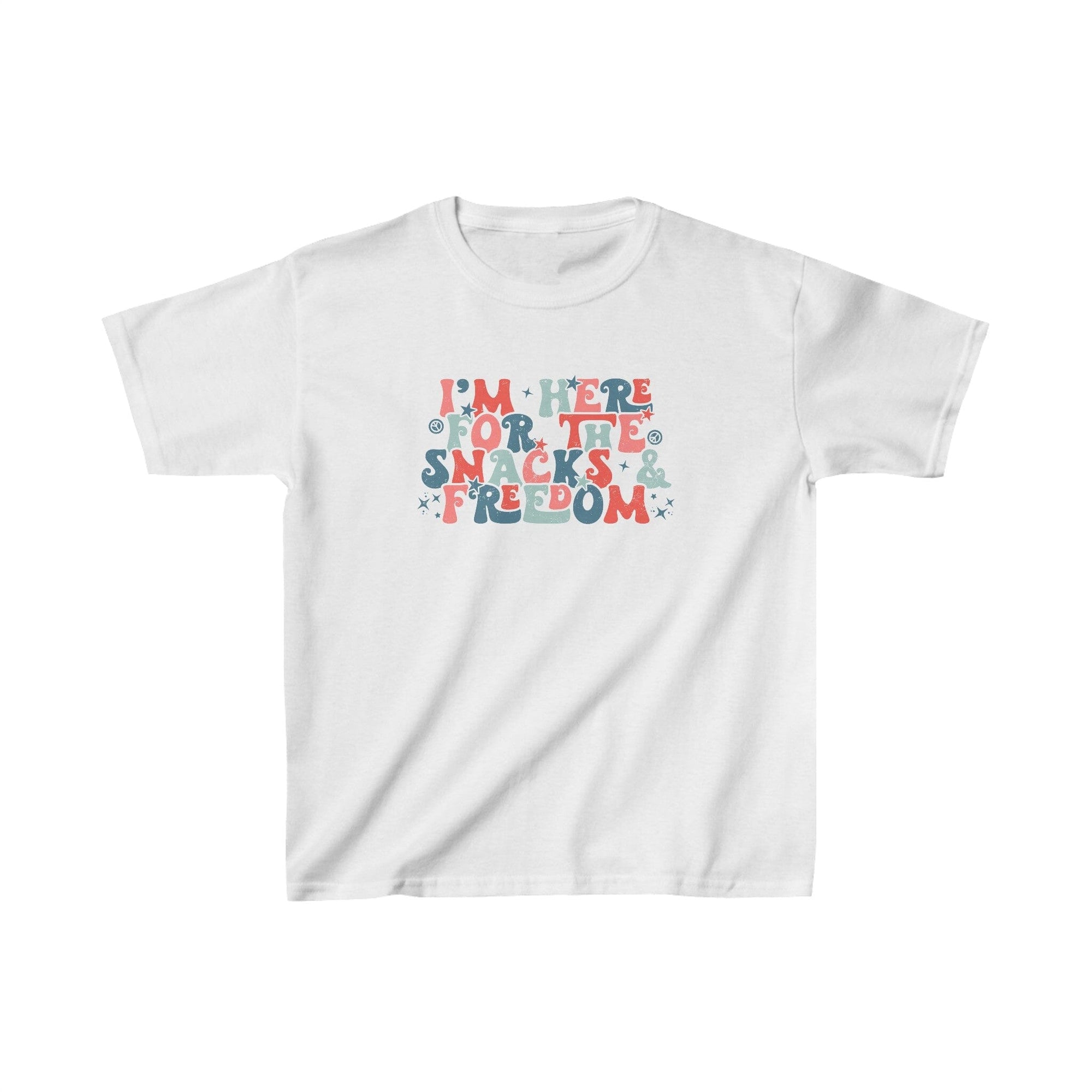 Just Here for the Snacks & Freedom Kids Graphic T-Shirt - 4 Colors - Sydney So Sweet