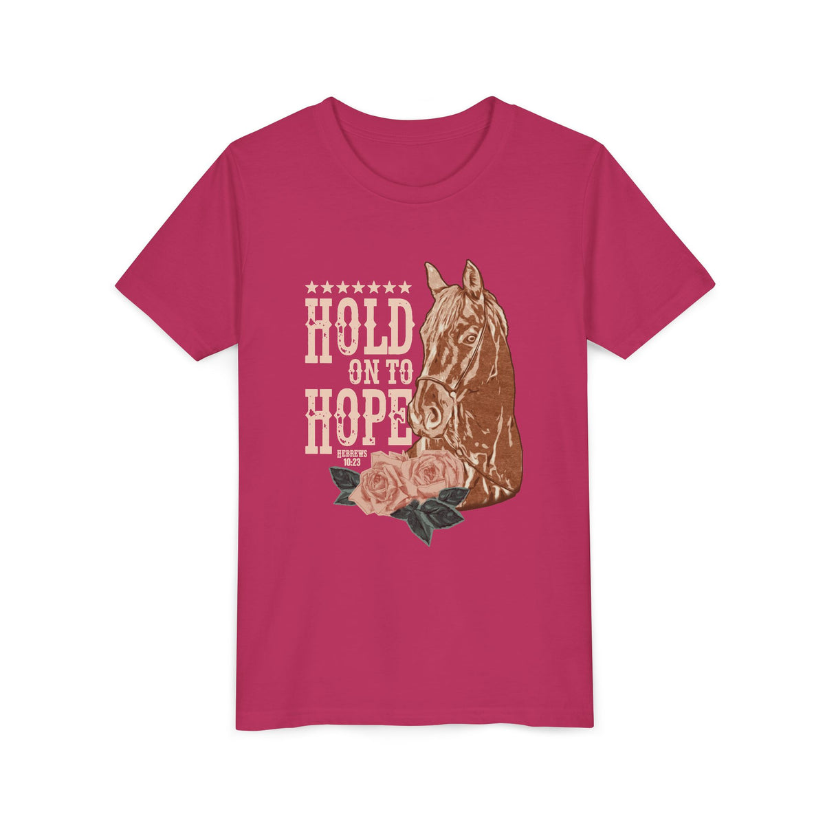 Hold Onto Hope Horse Kids T-Shirt Kids Graphic Christian Tee