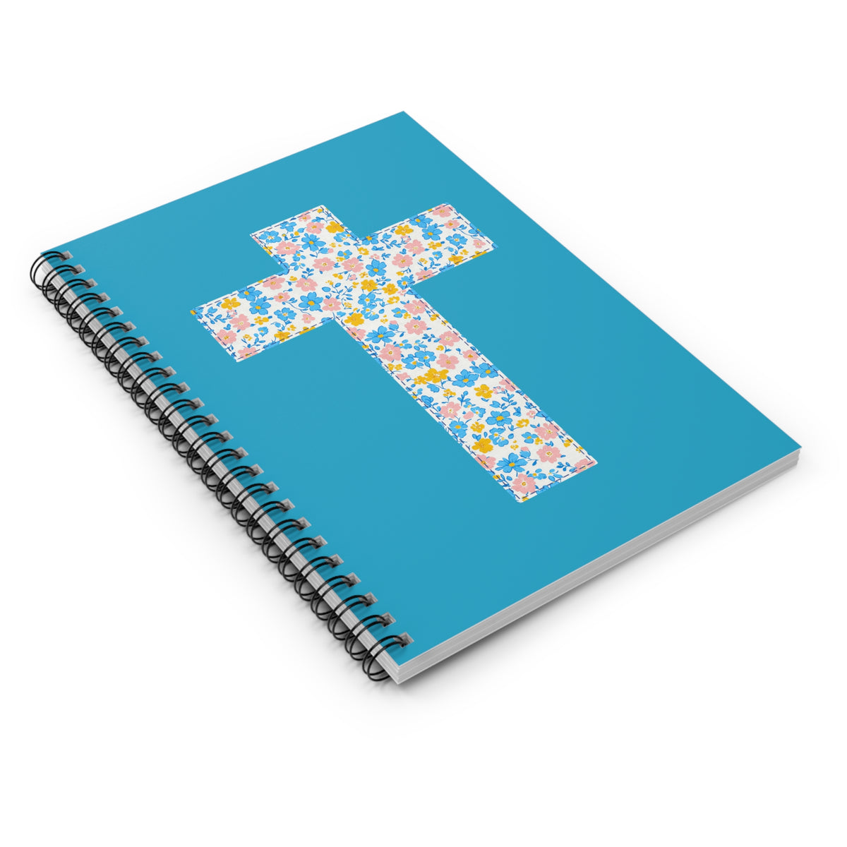 Floral Cross Spiral Notebook Christian Journal Ruled Notebook for Prayer & Notes