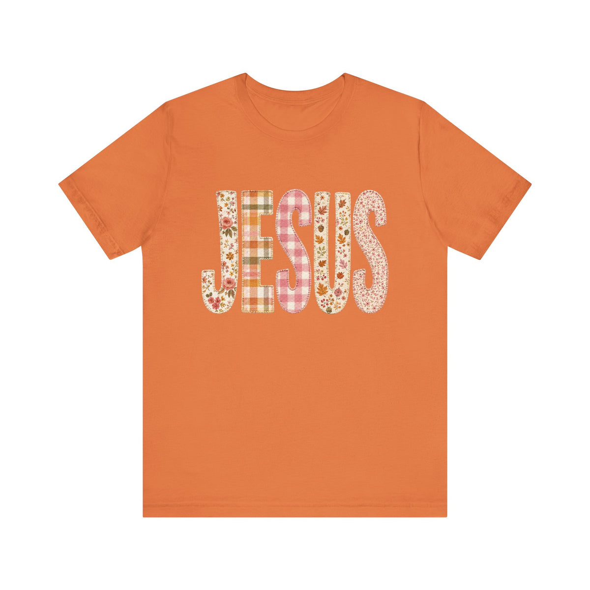 JESUS Floral Plaid Tee Women's Christian Graphic T-Shirt