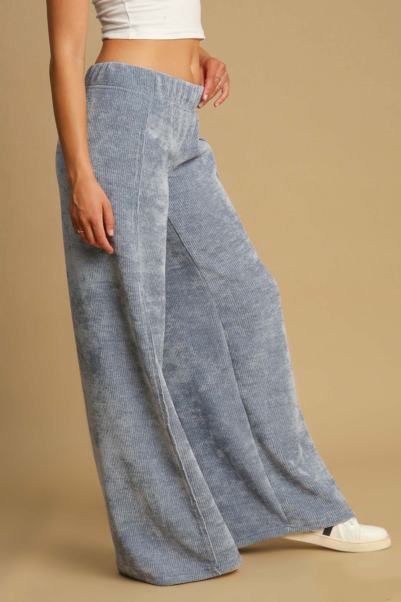 Umgee Elastic Waist Wide Leg Pants - Sydney So Sweet