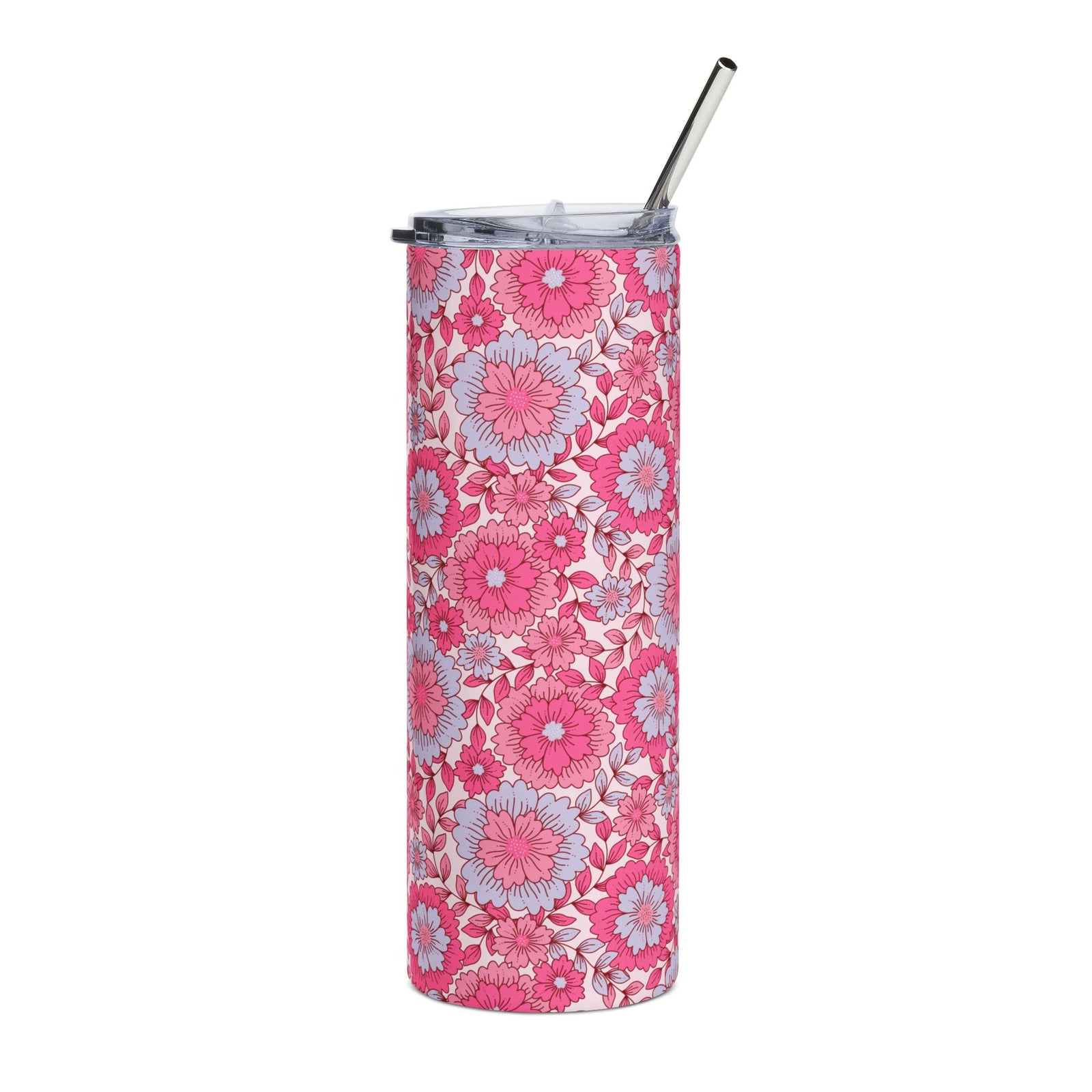 Coquette Pink Daisy Bloom 20oz Floral Stainless Steel Tumbler Insulated Travel Cup