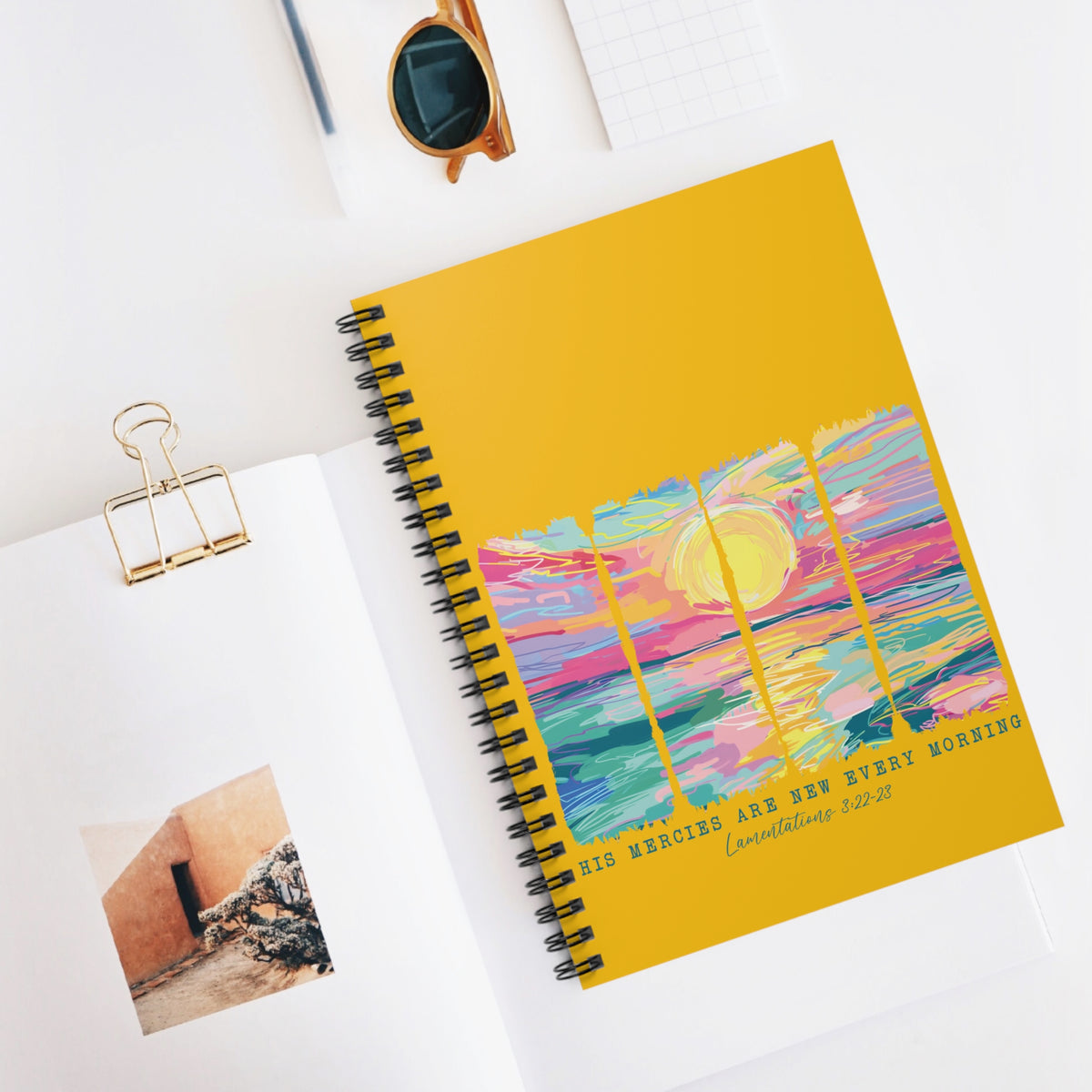 His Mercies Are New Every Morning Sunrise Scripture Spiral Notebook Ruled Journal
