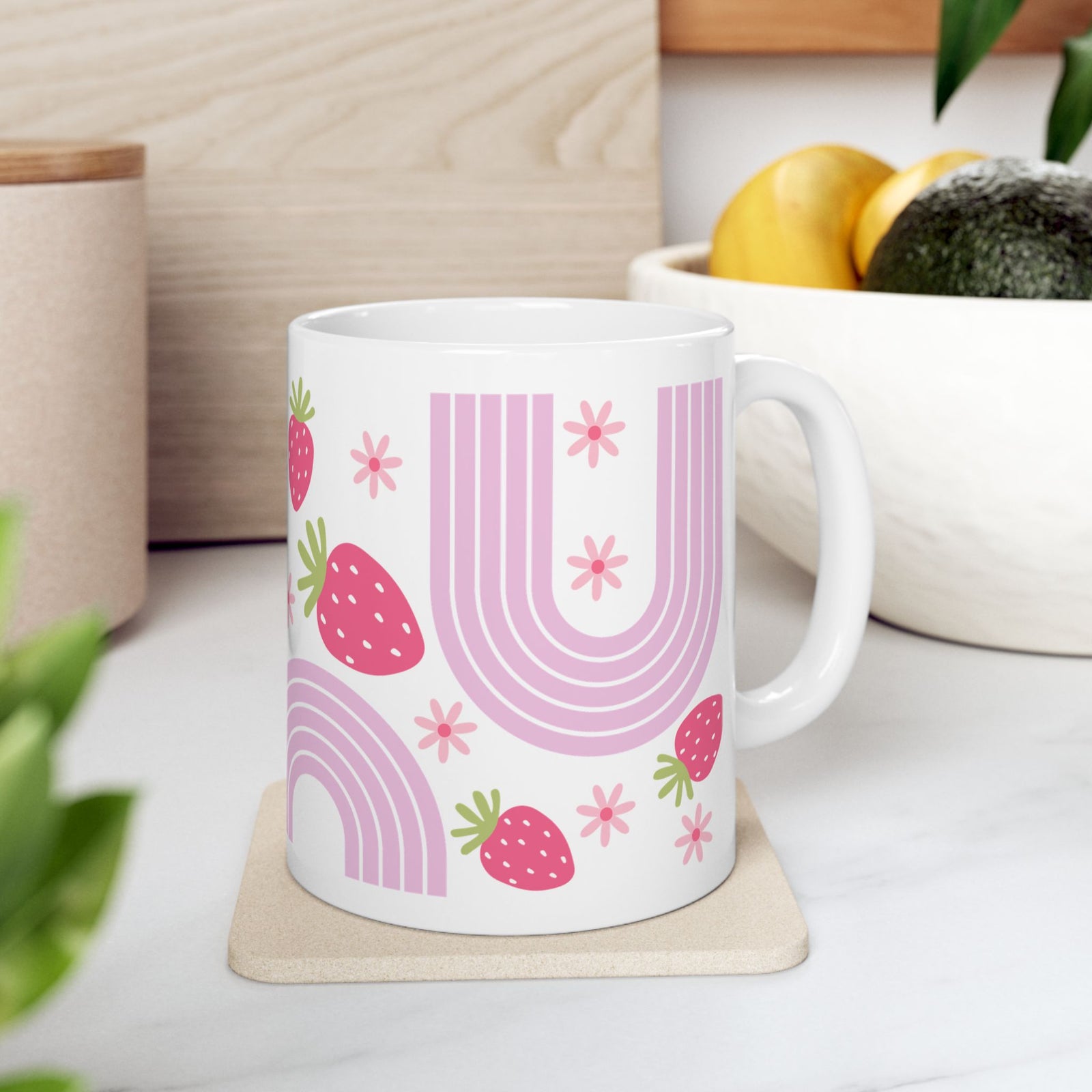 Wild Strawberry Cute Ceramic Mug Coffee Cup (11oz & 15oz)