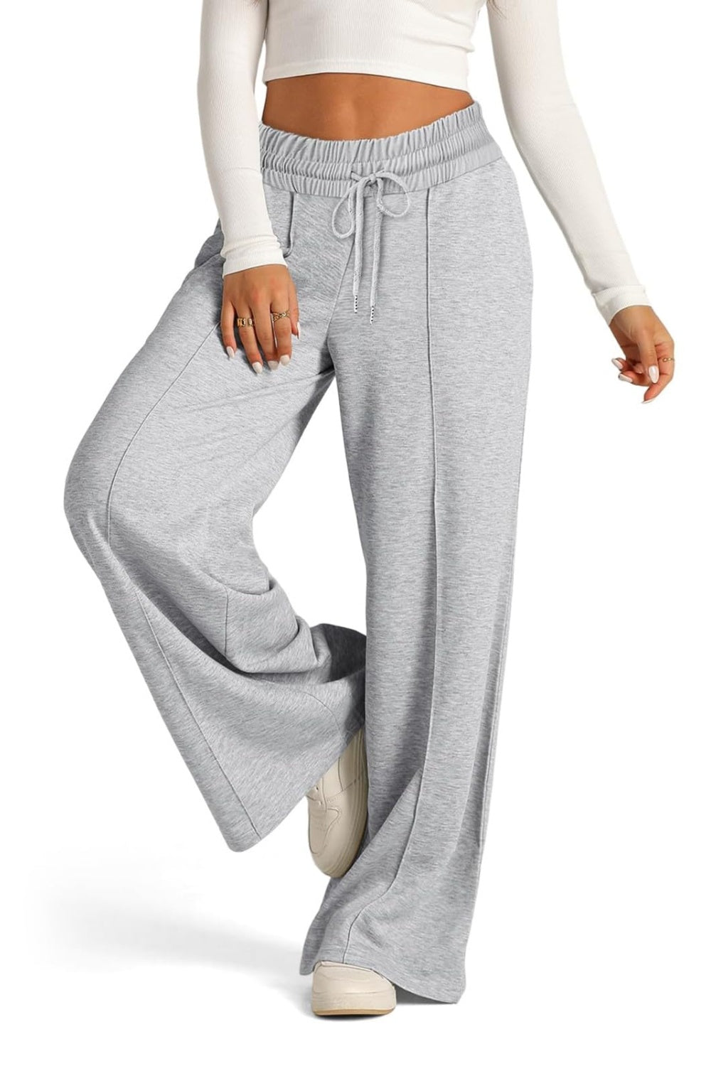 Drawstring Elastic Waist Wide Leg Pants - Sydney So Sweet