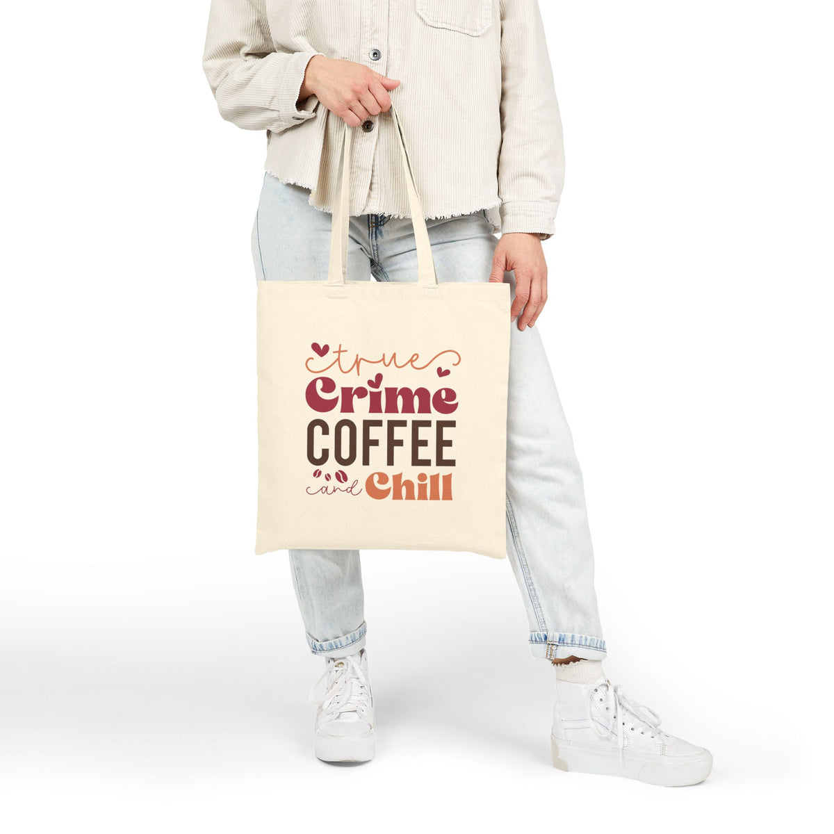 True Crime Coffee and Chill Cotton Canvas Tote Bag