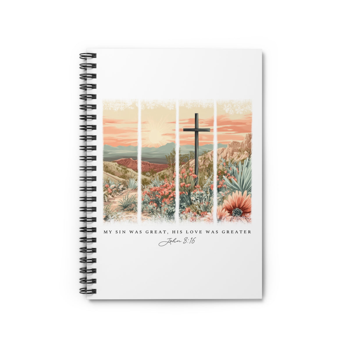 My Sin Was Great His Love Was Greater Christian Spiral Notebook Ruled Journal
