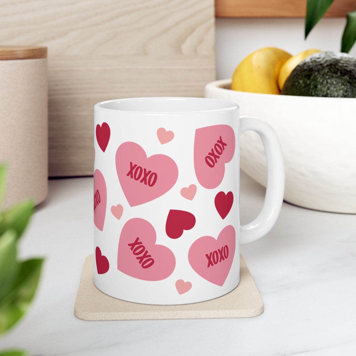XOXO Hearts Mug — Cute Valentine’s Day Coffee Cup (11oz & 15oz) - Sydney So Sweet
