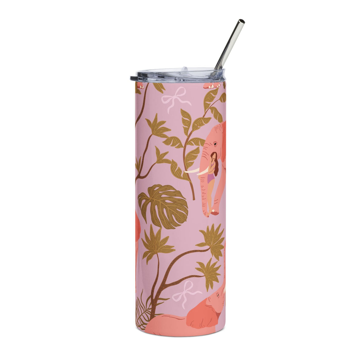 Coquette Elephant Jungle 20oz Floral Stainless Tumbler Insulated Travel Cup - Sydney So Sweet