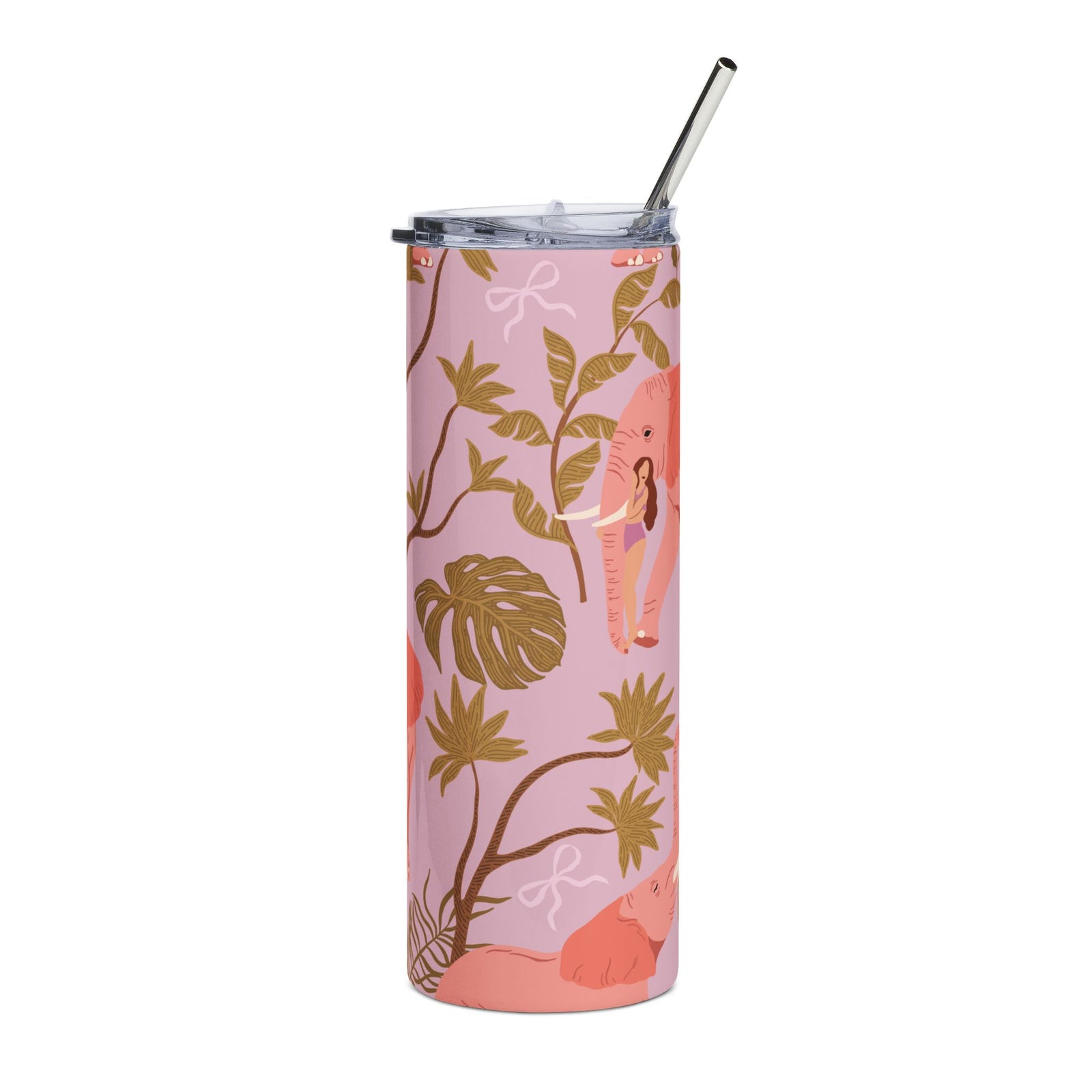 Coquette Elephant Jungle 20oz Floral Stainless Tumbler Insulated Travel Cup - Sydney So Sweet