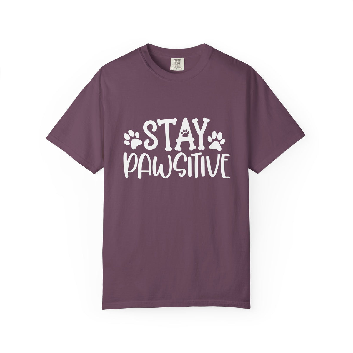 Stay Paw-sitive Paw Print T-Shirt Cute Dog Mom Graphic Tee