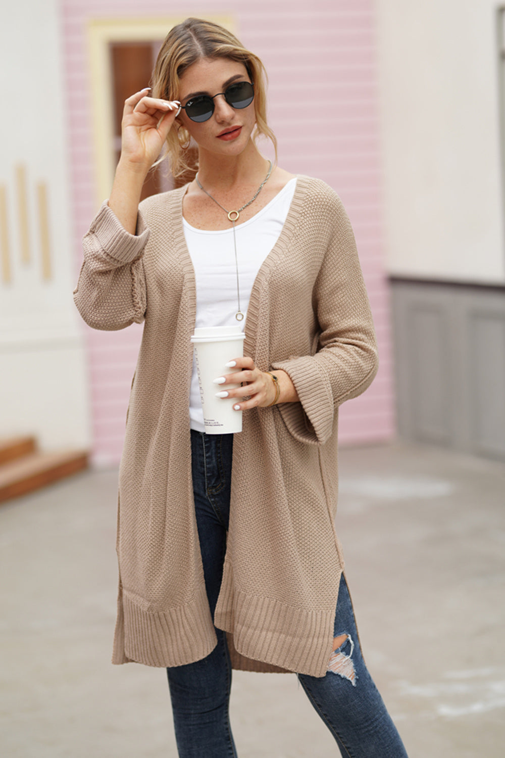 Open Front Long Sleeve Cardigan - Sydney So Sweet