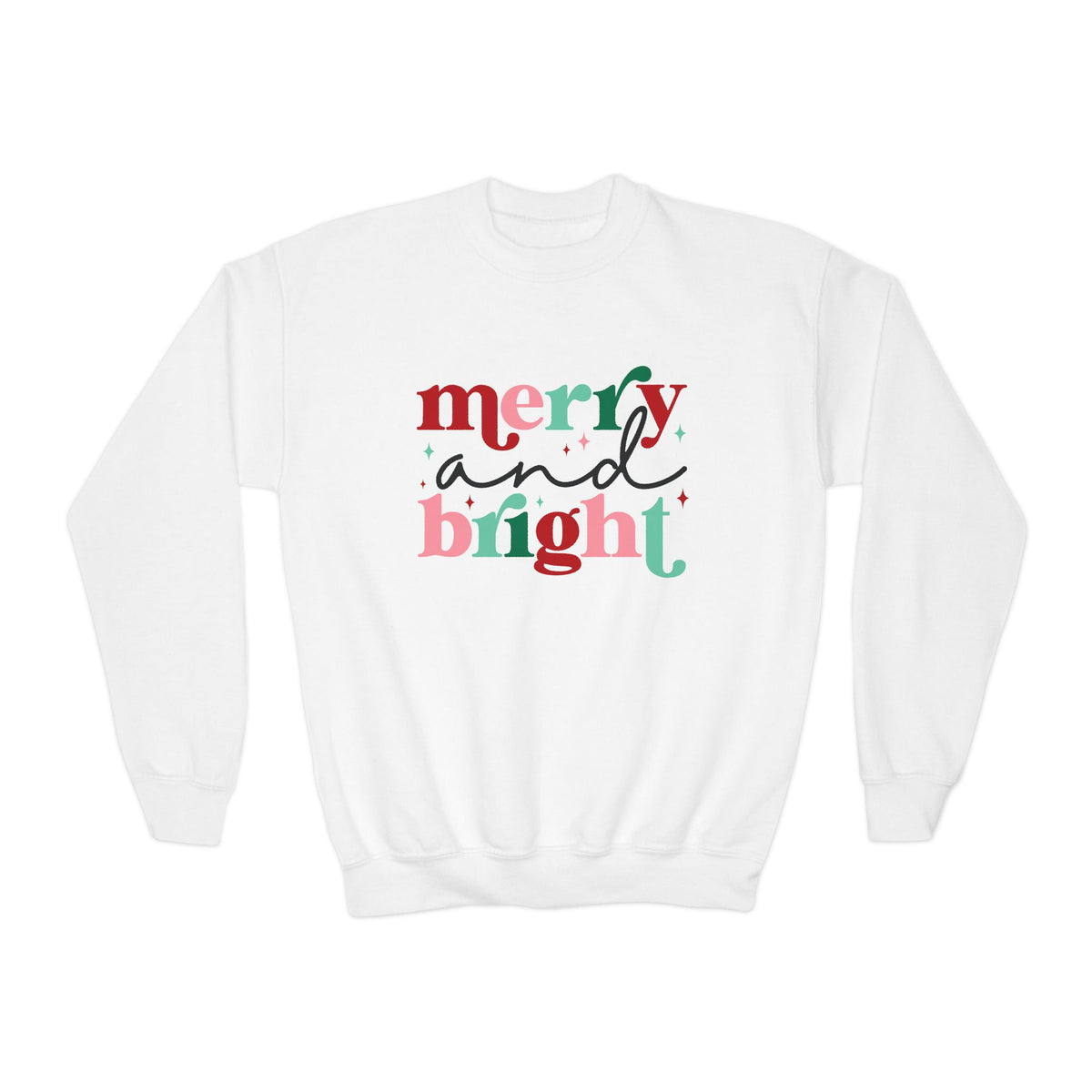 Merry & Bright Christmas Crewneck Youth Sweatshirt