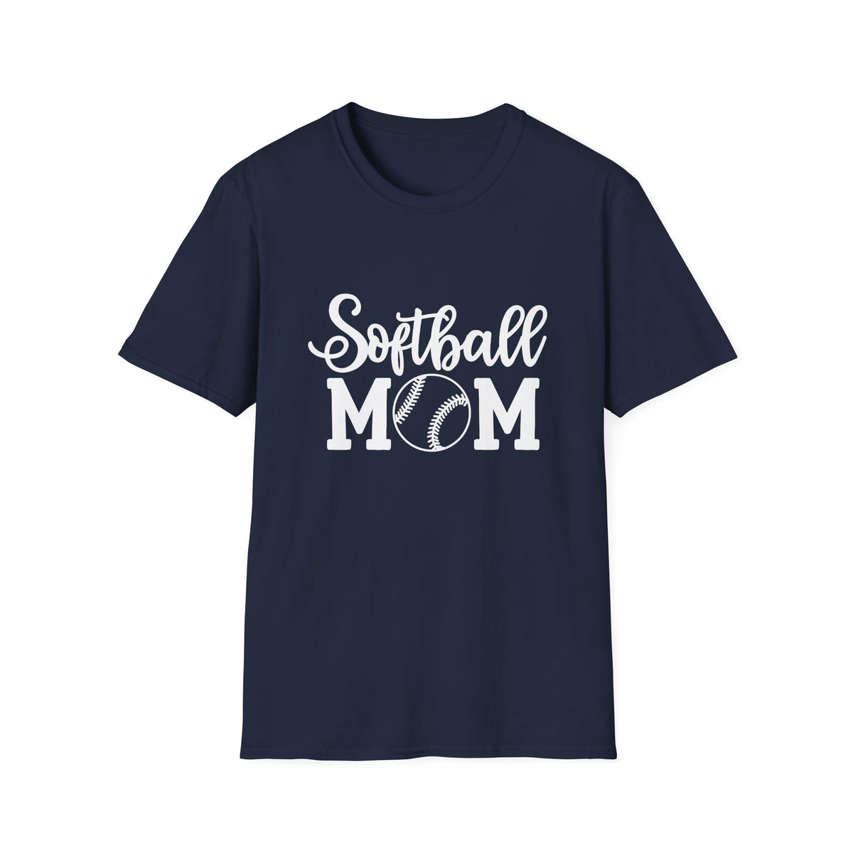 Softball Mom Classic Graphic T-Shirt Cute Sports Mom Tee (12 Team Colors)