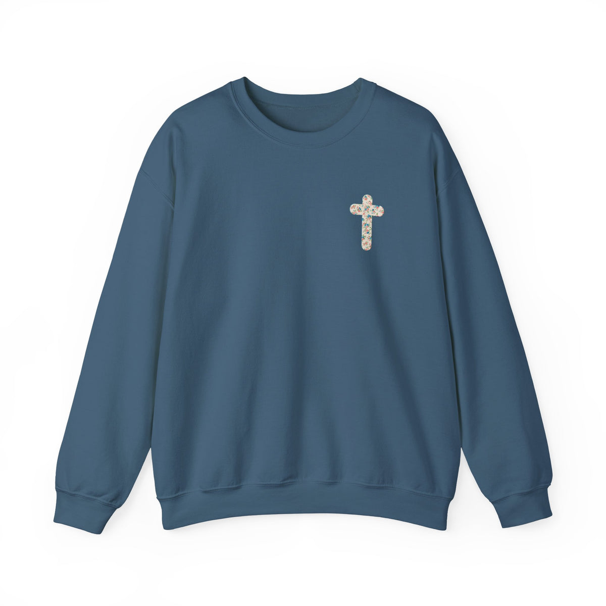 Child of God Crewneck Sweatshirt Floral Cross Christian Faith Pullover