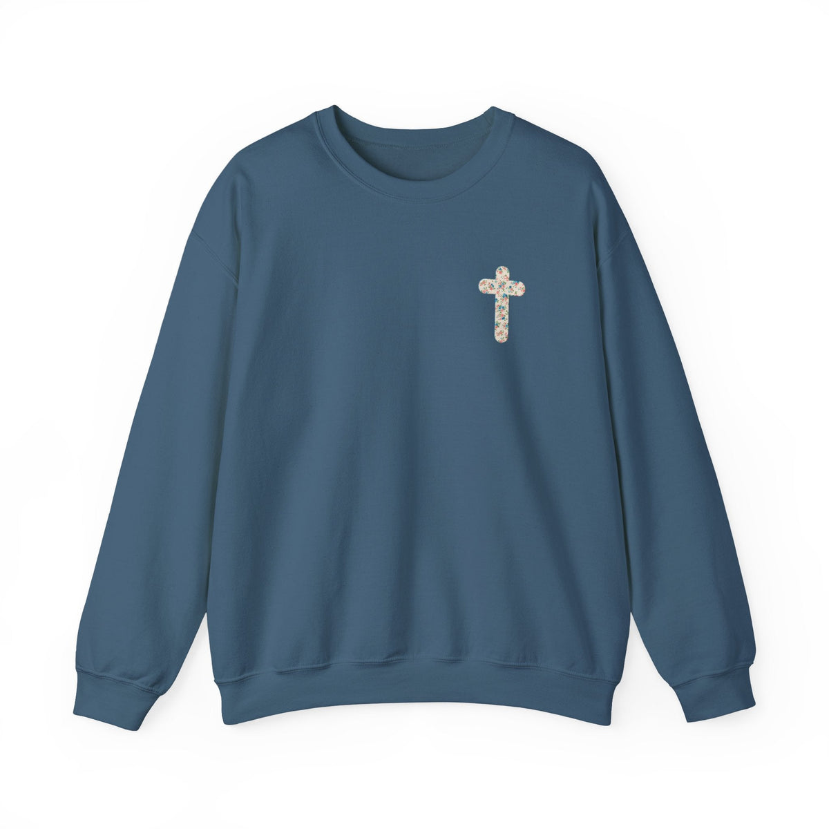 Women's floral cross Christian sweatshirt for church or Bible study