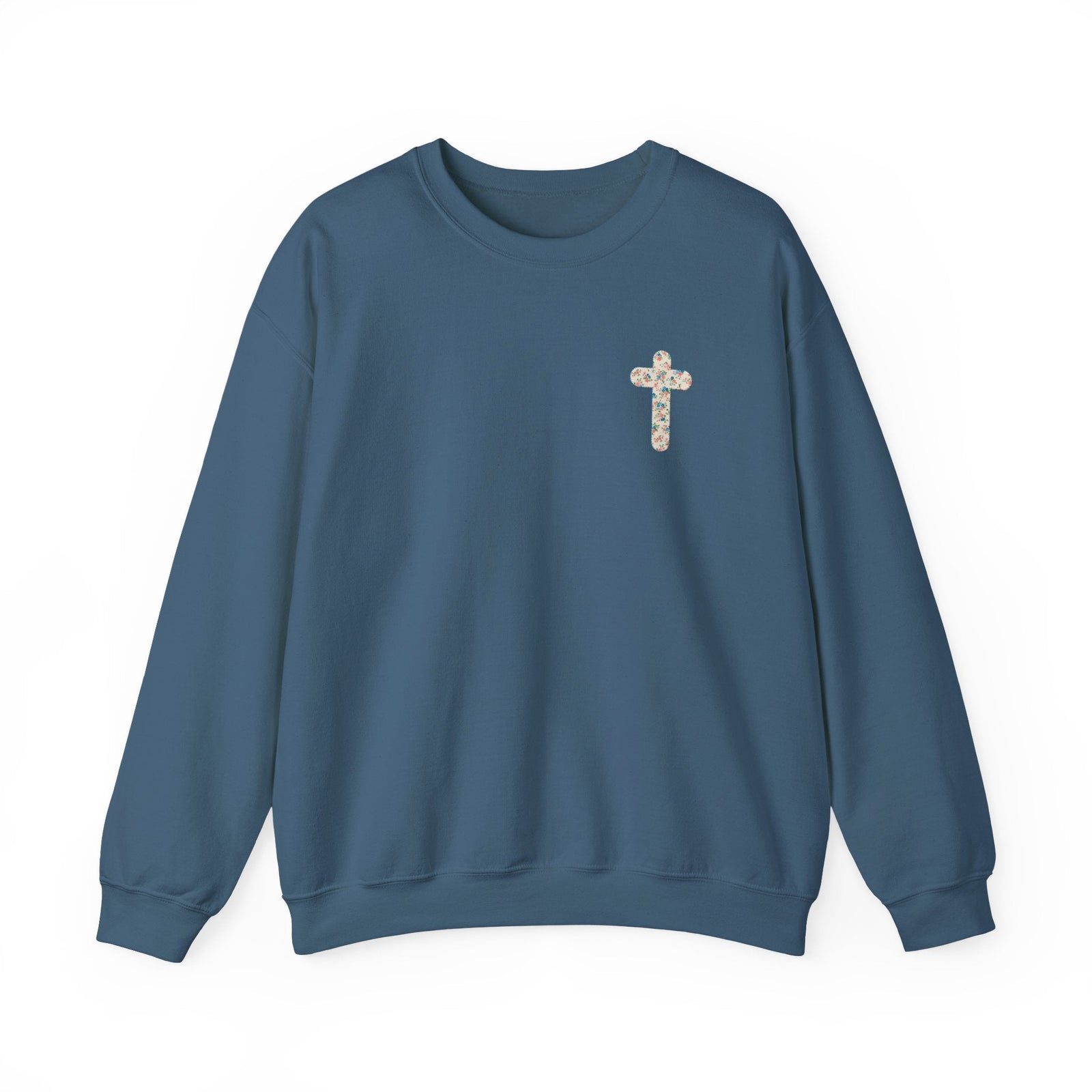 Women's floral cross Christian sweatshirt for church or Bible study