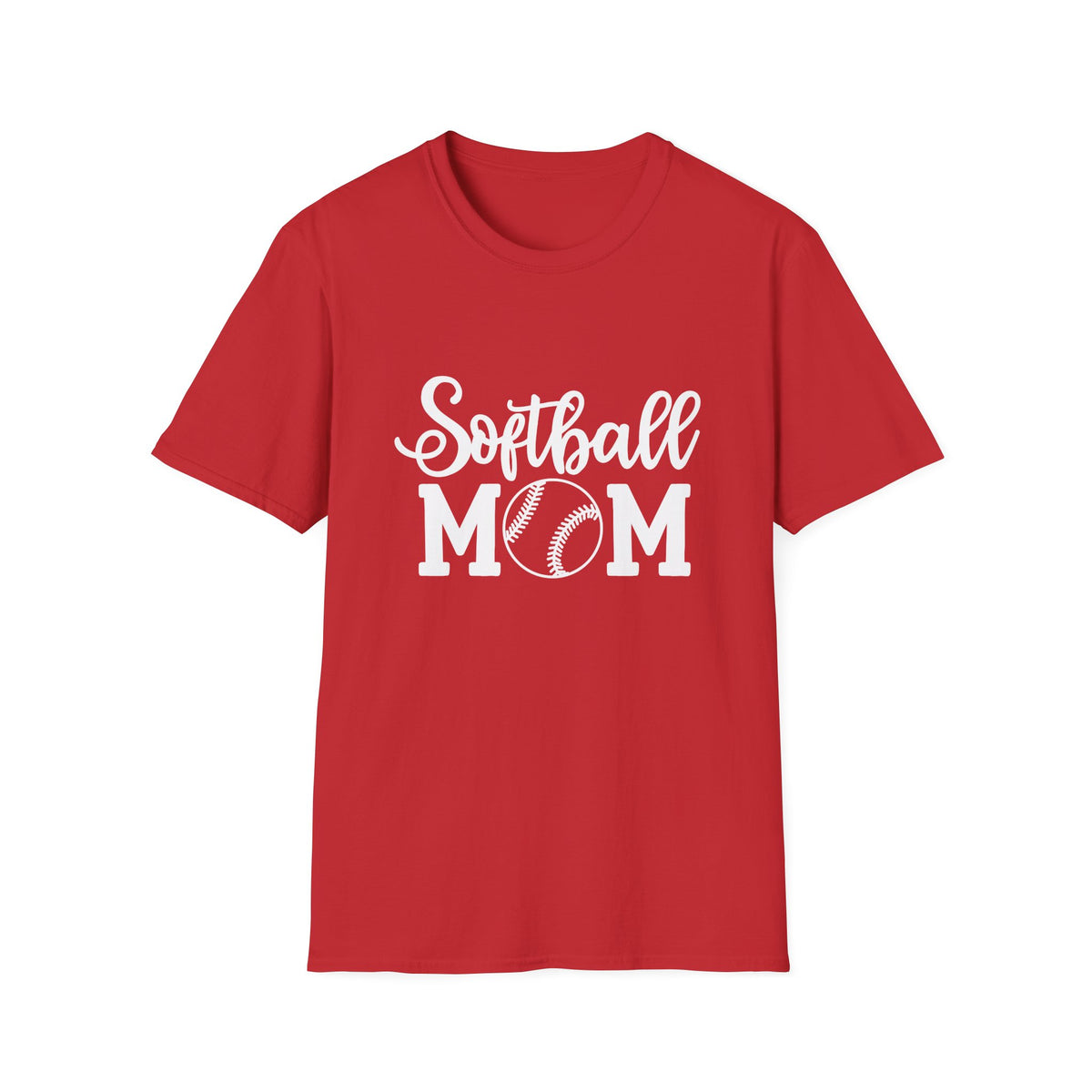 Softball Mom Classic Graphic T-Shirt Cute Sports Mom Tee (12 Team Colors)