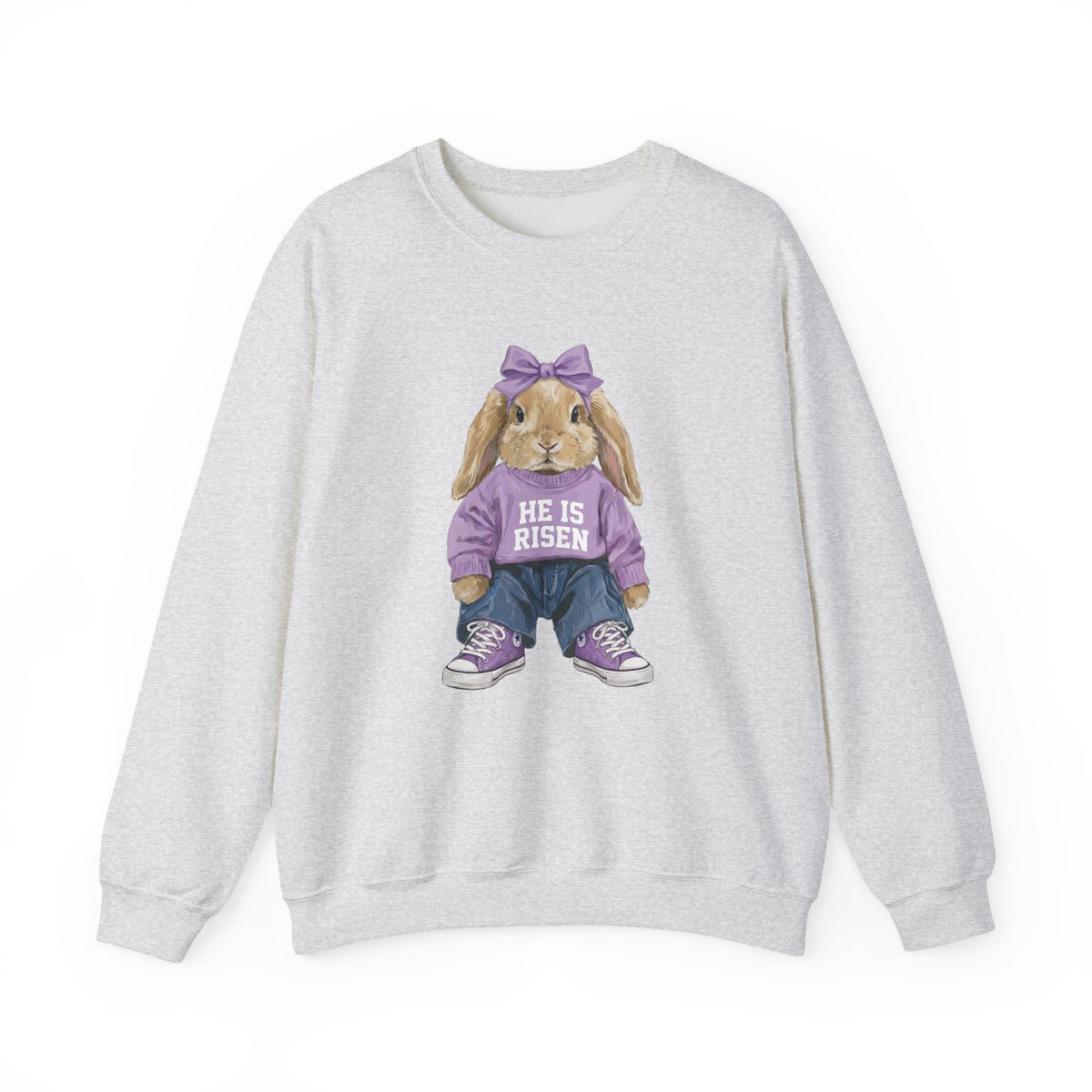 He is Risen Coquette Easter Bunny Women's Heavy Blend Cozy Crewneck Sweatshirt
