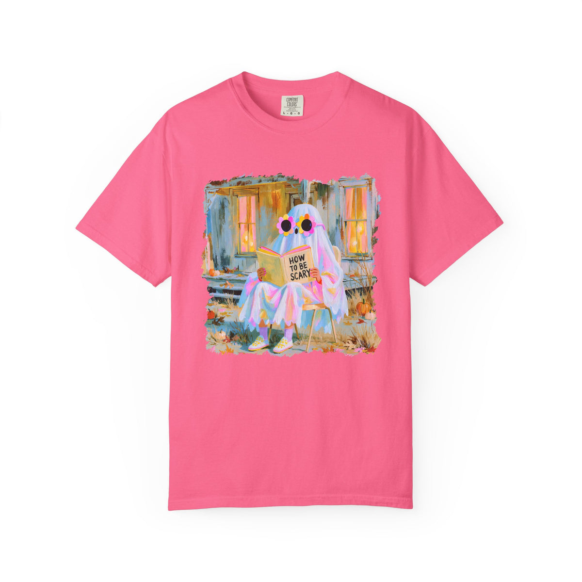 How to Be Scary Ghost Book T-Shirt Pastel Retro Spooky Halloween Graphic Tee