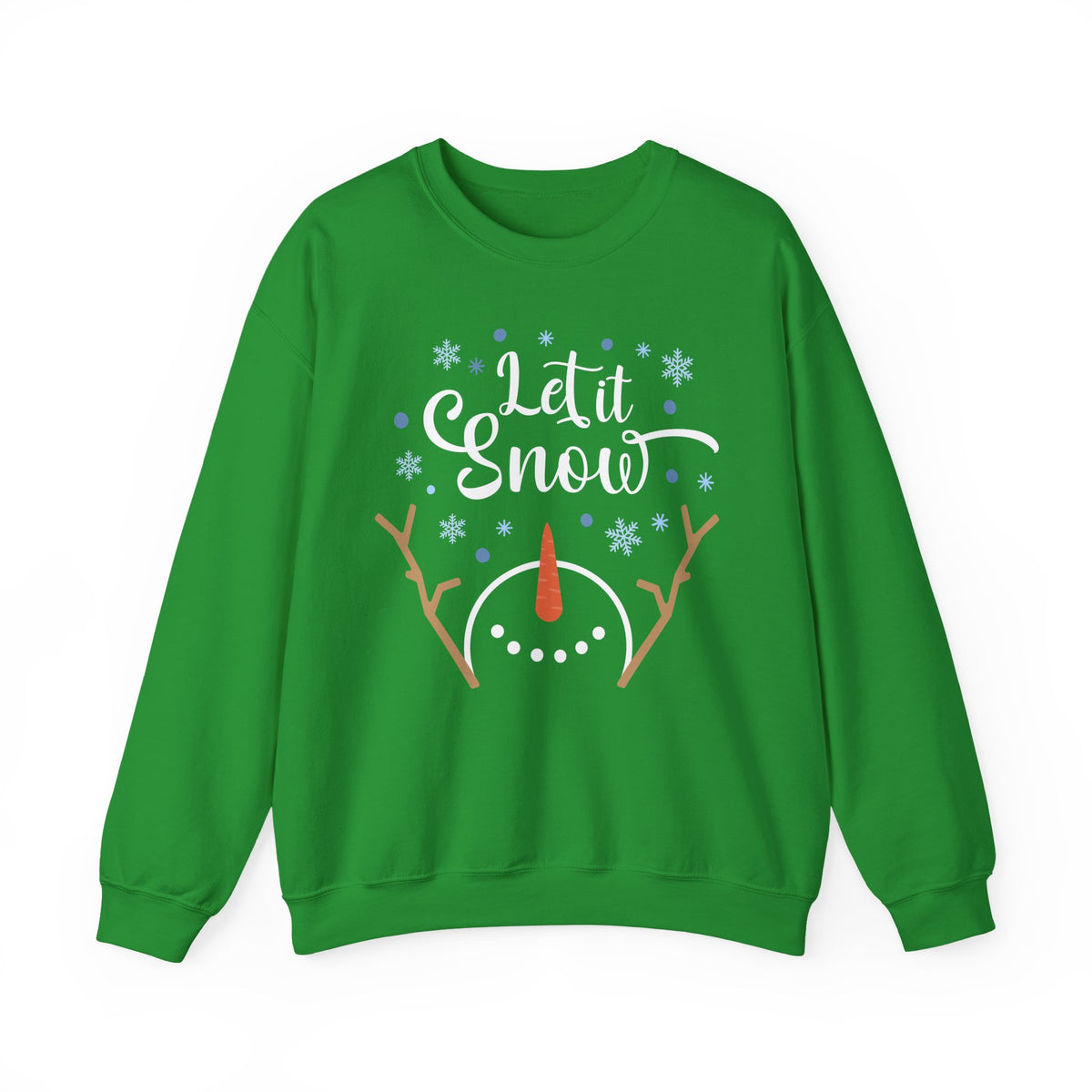 Let it Snow Happy Snowman Winter Crewneck Unisex Sweatshirt