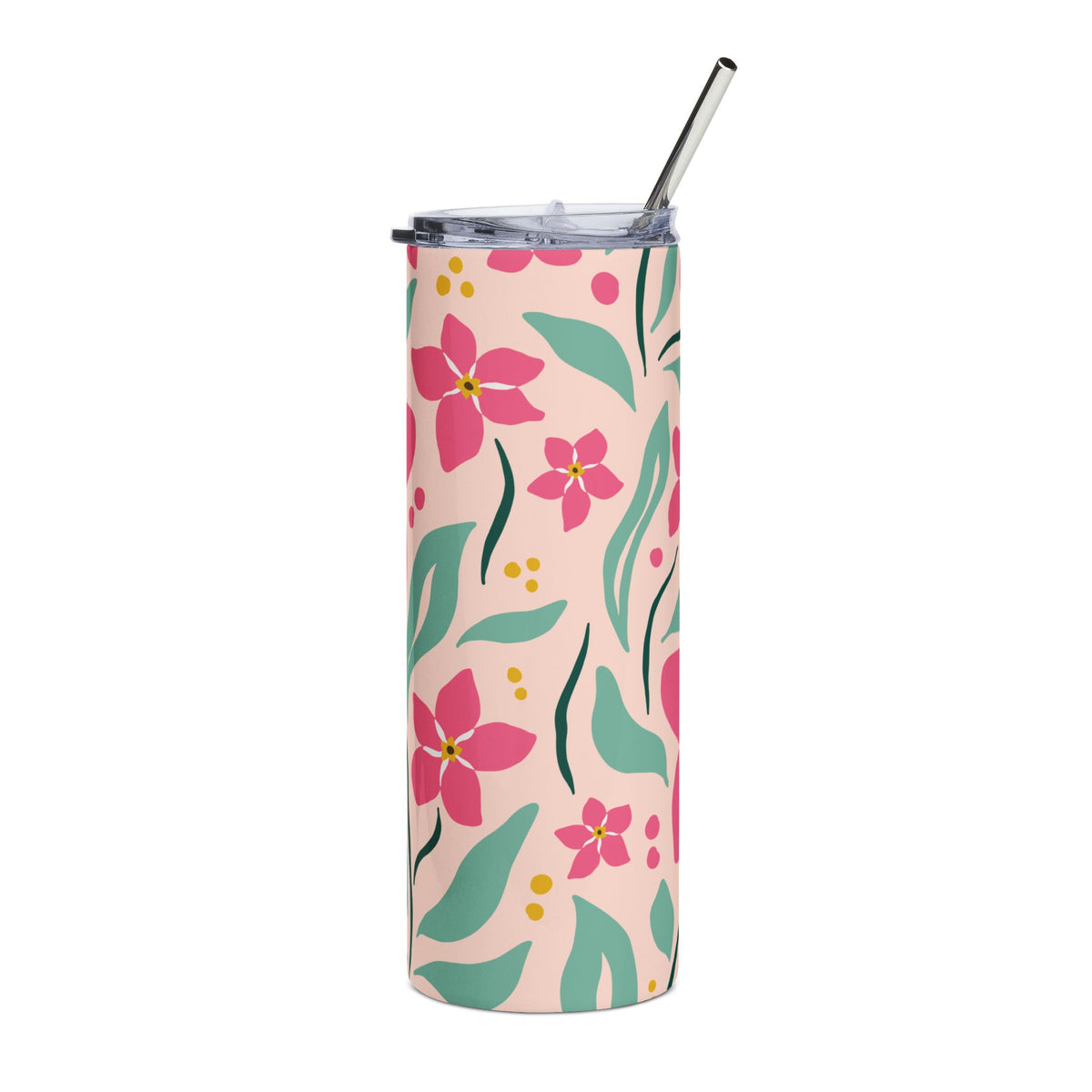 Pink Spring Blooms 20oz Floral Stainless Steel Tumbler Travel Cup