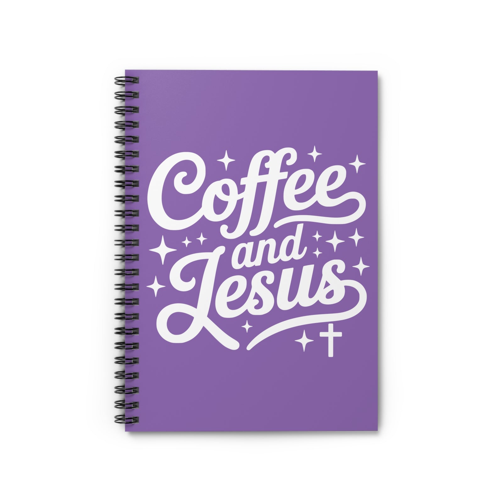 Coffee and Jesus Purple Spiral Notebook Christian Inspirational Ruled Journal