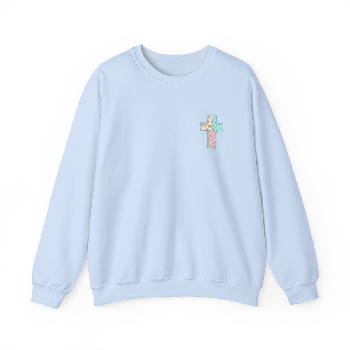 Less of Me More of Jesus Christian Graphic Sweatshirt Floral Cross Crewneck