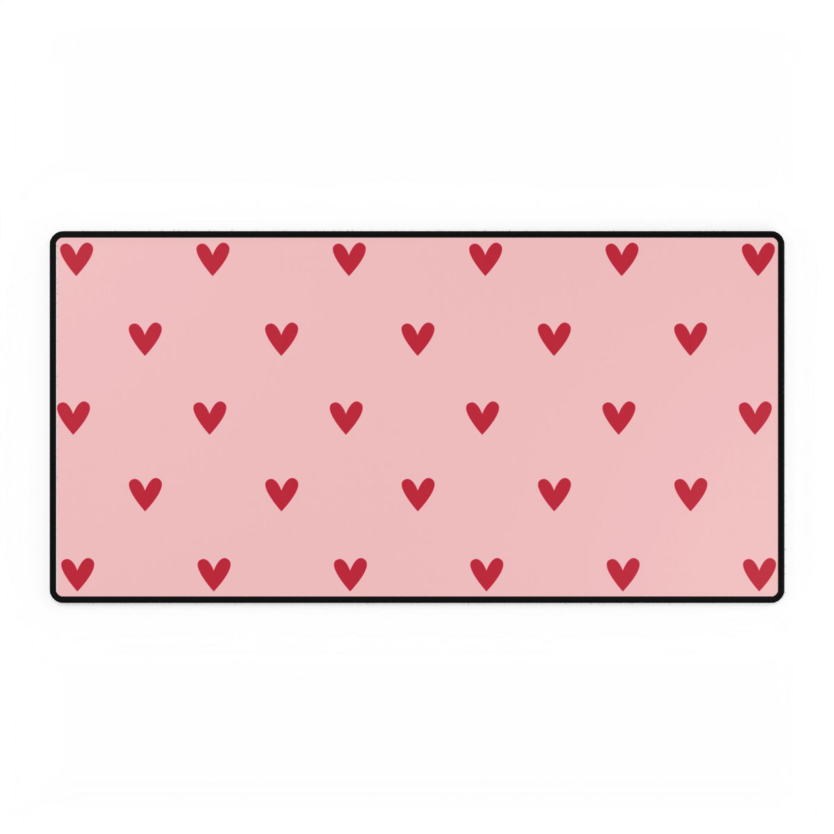Pink Heart Pattern Desk Mat