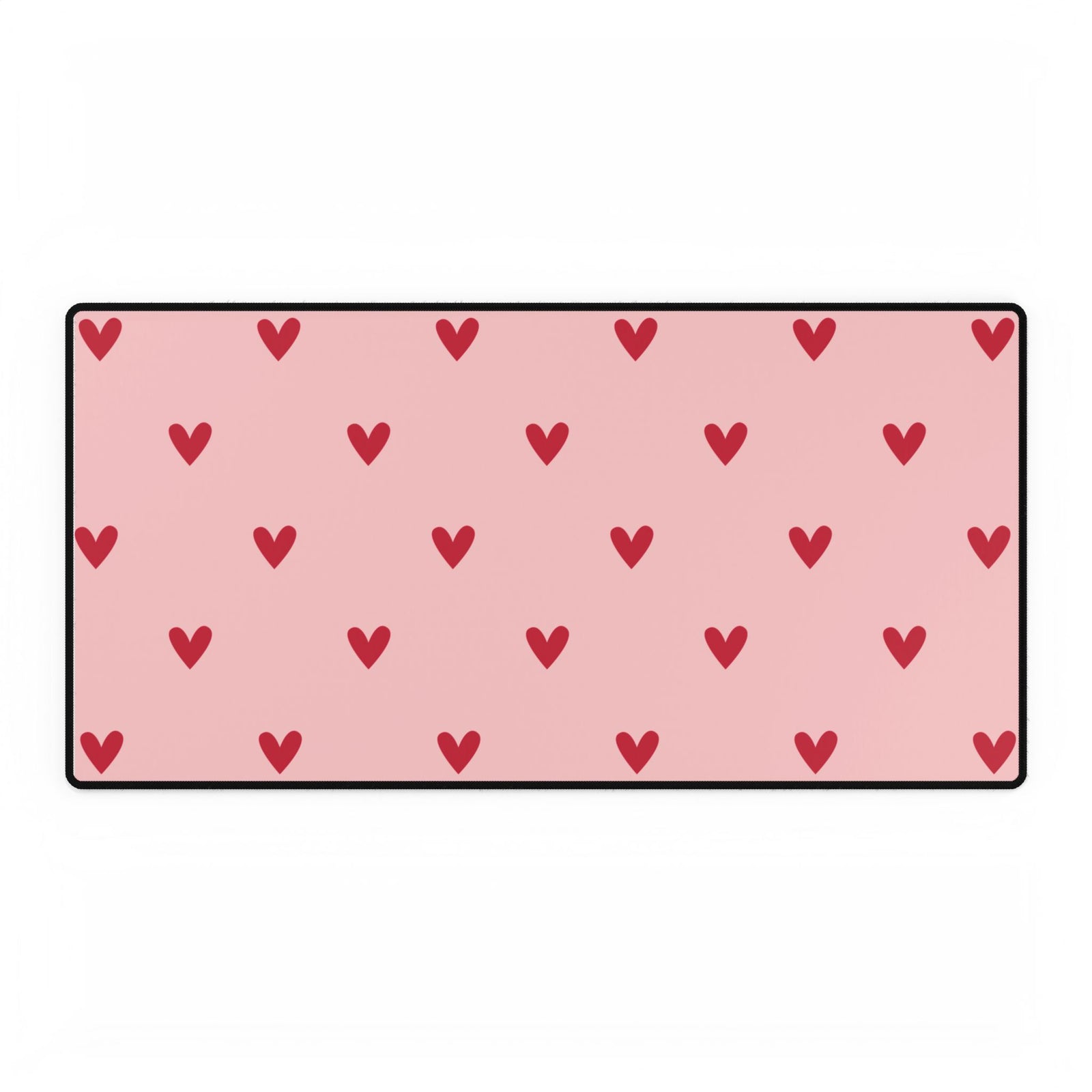 Pink Heart Pattern Desk Mat