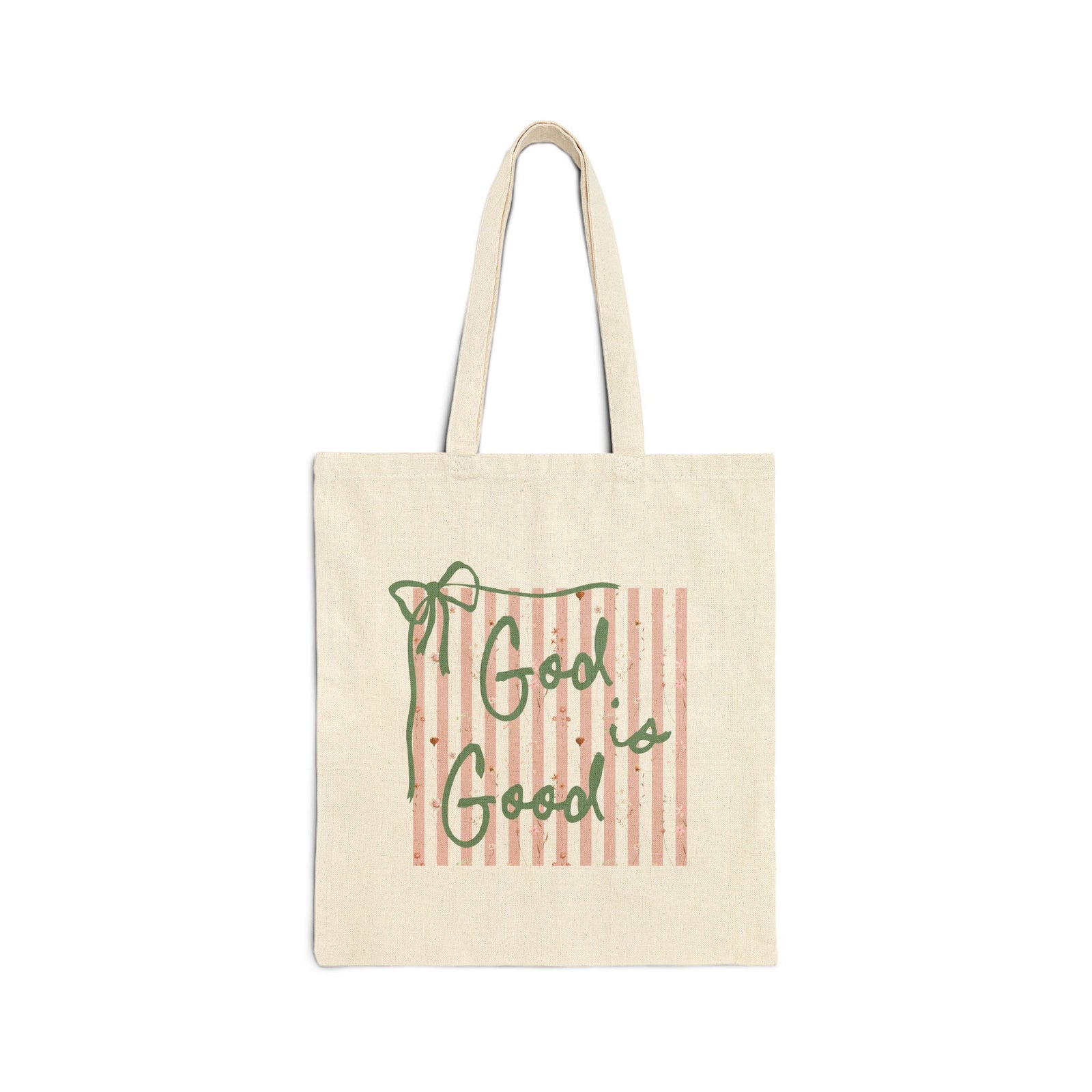 Good is Good Striped Christian Church Cotton Canvas Tote Bag