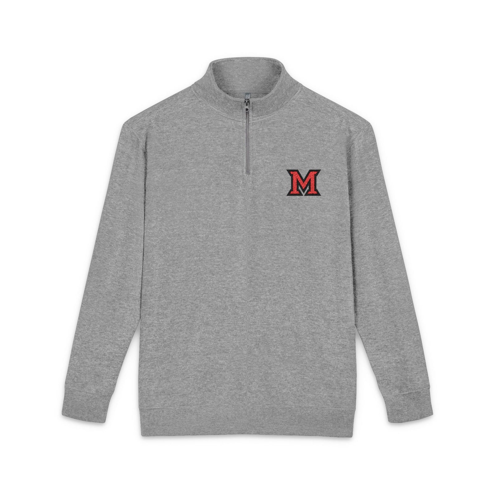Miami University Embroidered 'M' Quarter-Zip Fleece Pullover Cozy Casual Sweatshirt