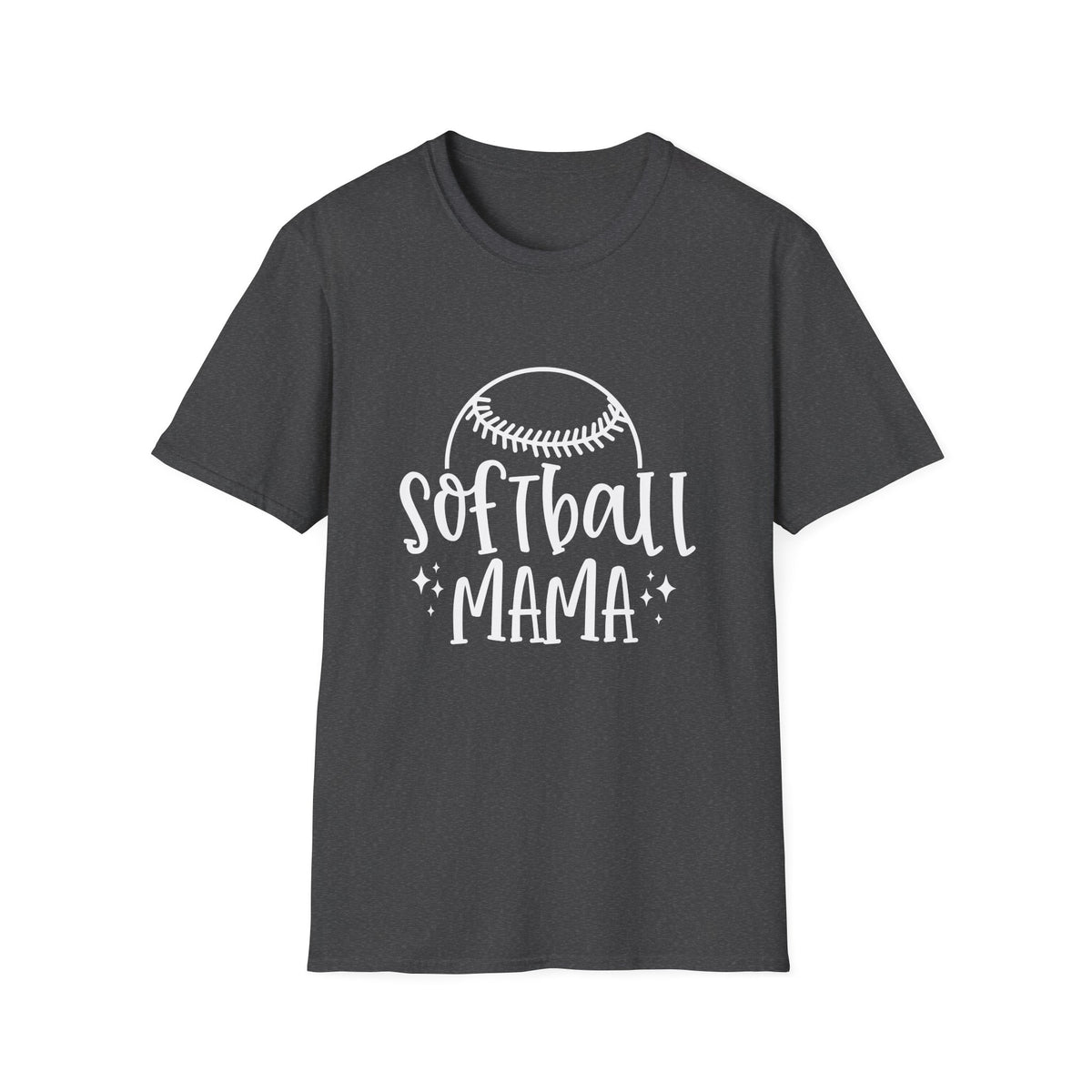 Softball Mama Graphic T-Shirt Cute Sports Mom Tee (12 Team Colors)
