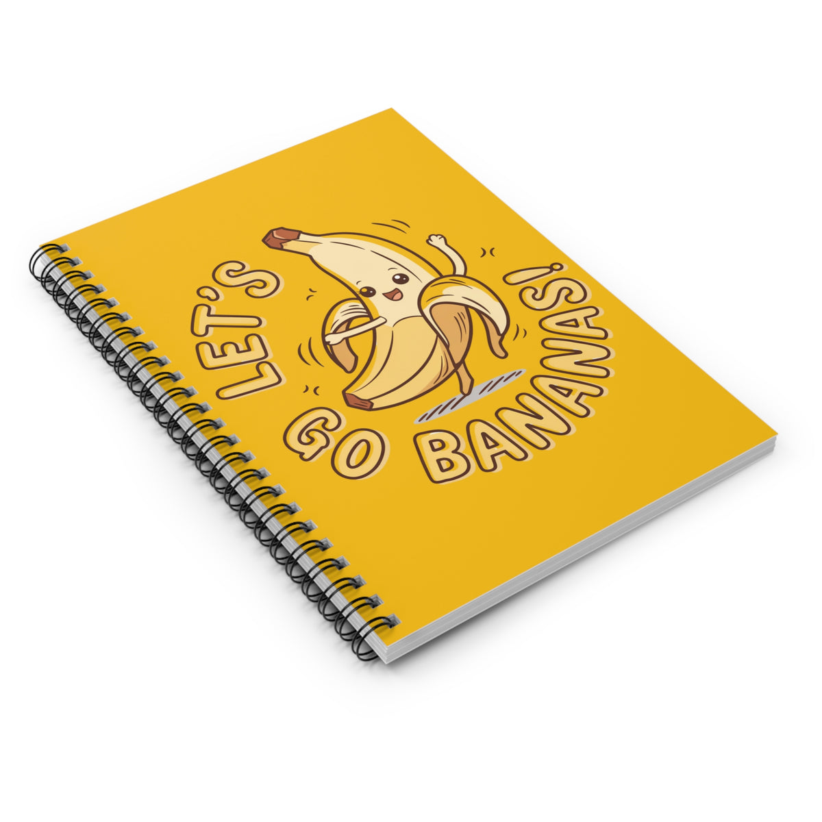 Let's Go Bananas! Spiral Notebook Cute Dancing Banana Ruled Journal