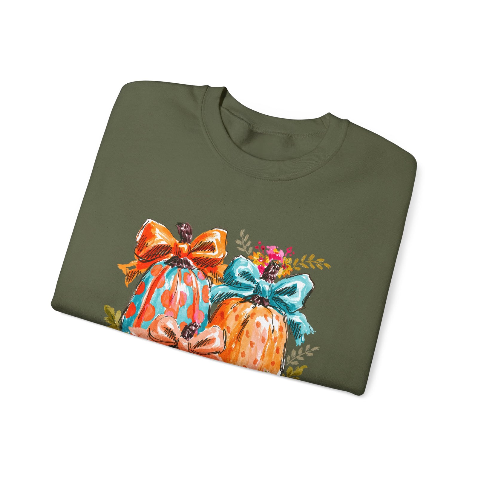 Floral Preppy Coquette Fall Pumpkin Sweatshirt Cute Watercolor Graphic Pullover