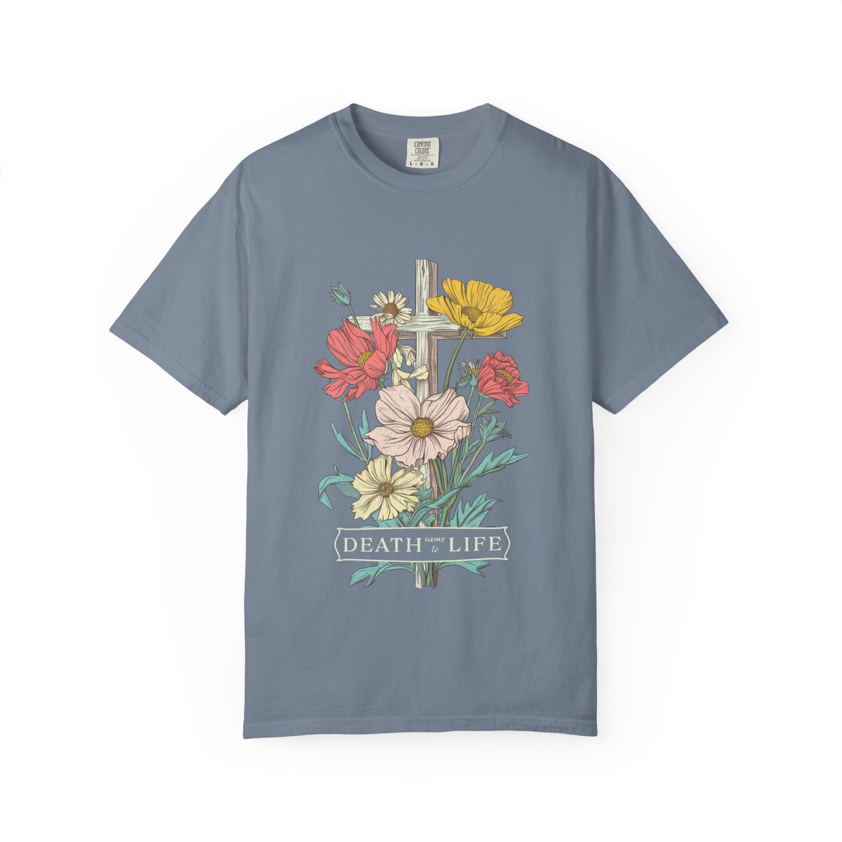 Death Has Come to Life Floral Cross Easter Unisex Tee Christian Distressed T-Shirt