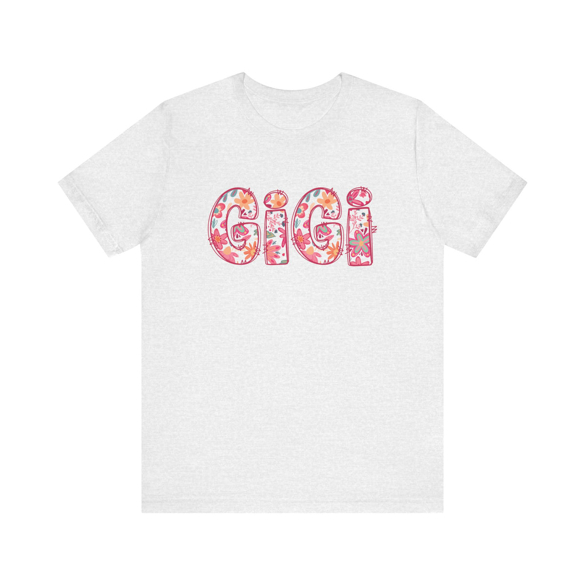 Gigi Boho Pink Floral Graphic T‑Shirt Flower Pattern Grandmother Tee