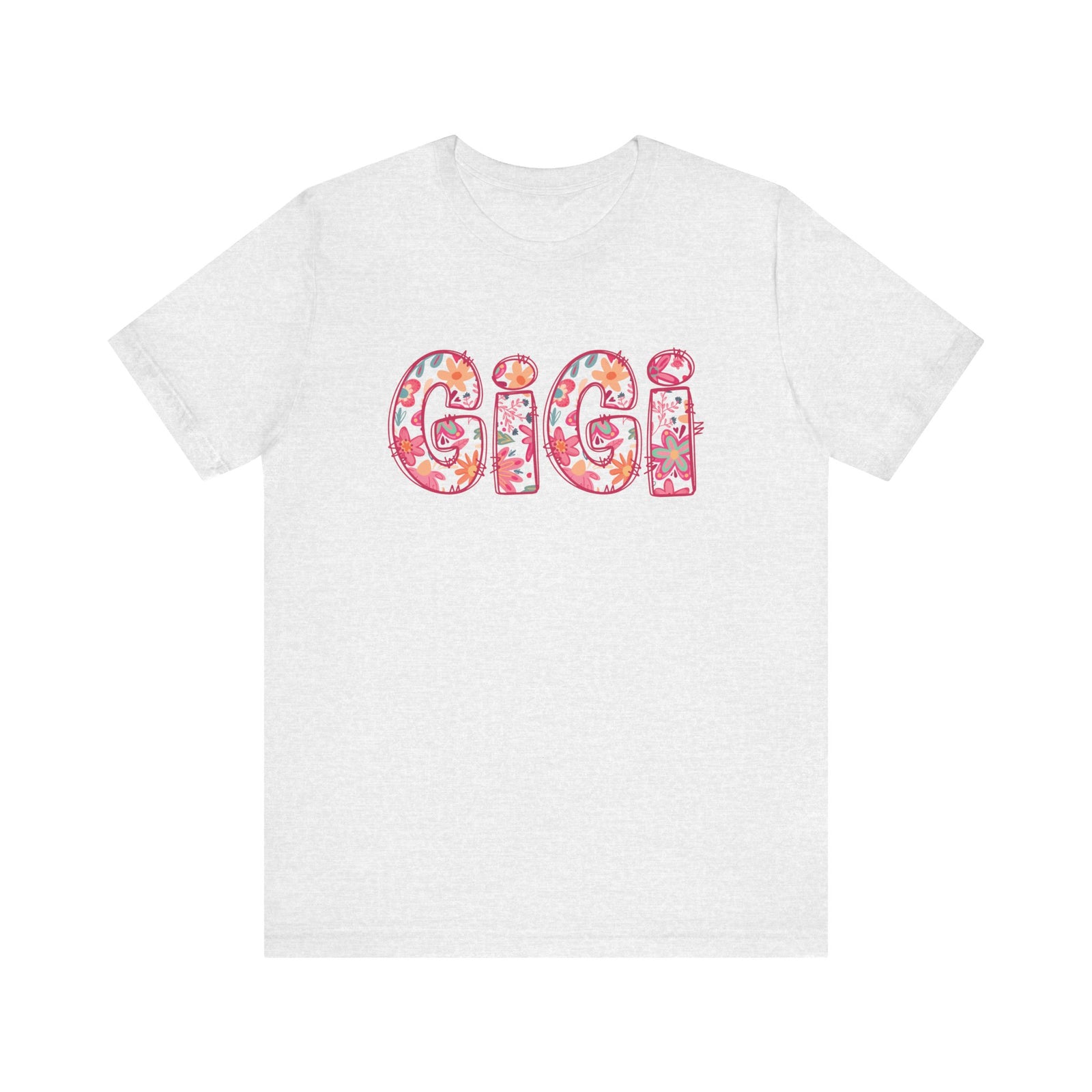 Gigi Boho Pink Floral Graphic T‑Shirt Flower Pattern Grandmother Tee