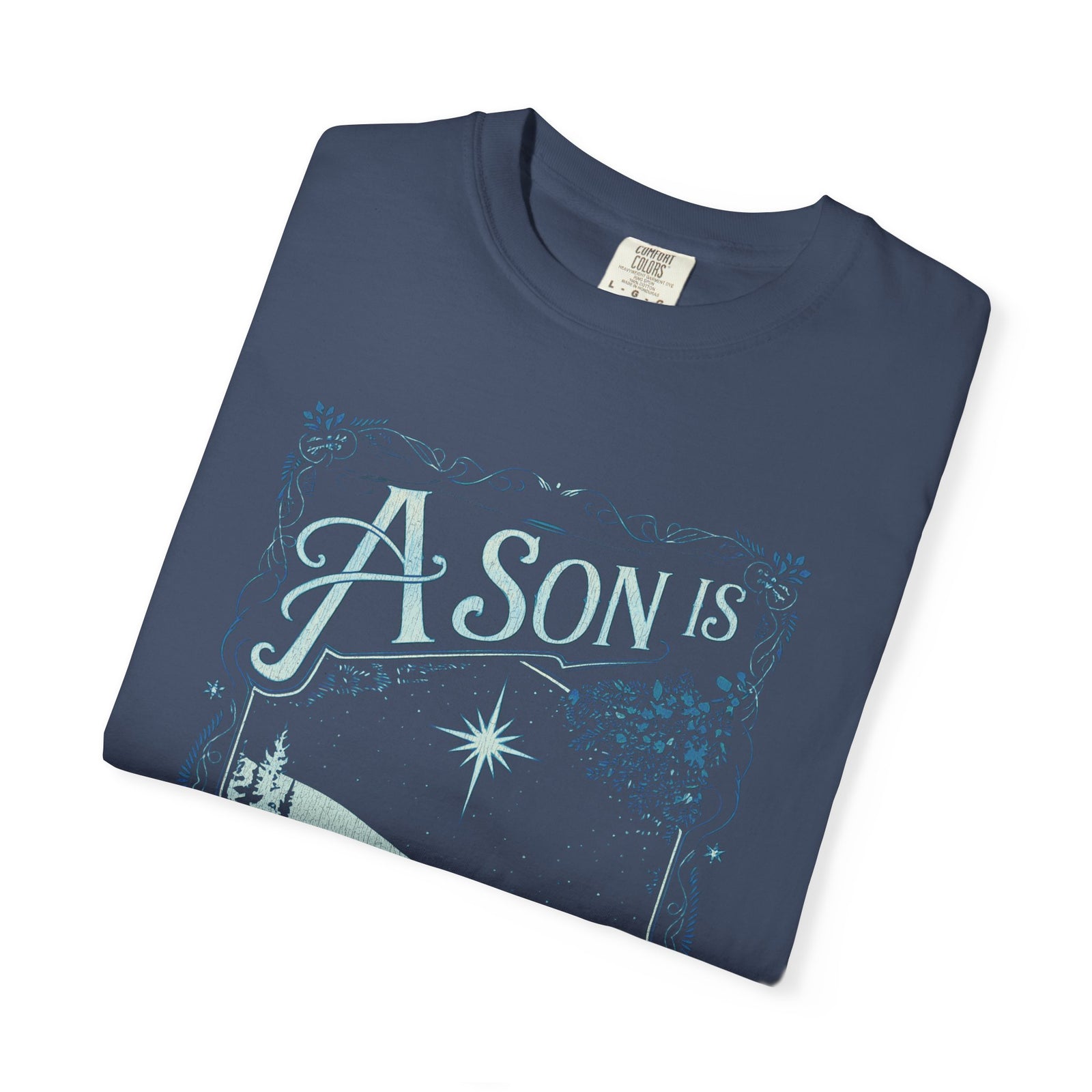 A Son is Given Jesus Christmas Distressed T-Shirt Christian Graphic Tee
