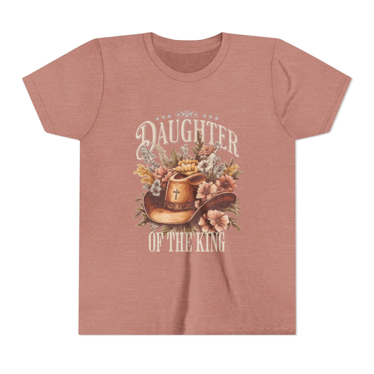 Daughter of the King Distressed Kids T-Shirt Cowgirl Christian Graphic Tee