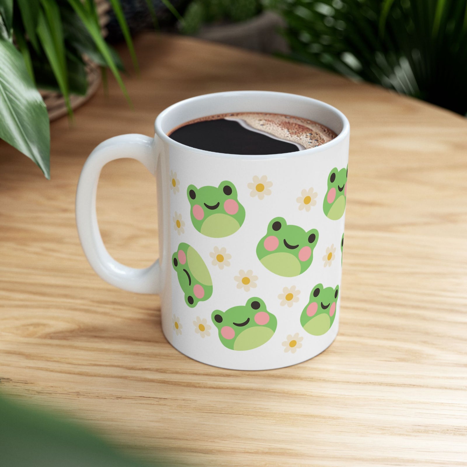 Kawaii Frog Daisy Cute Ceramic Mug Coffee Cup (11oz & 15oz) - Sydney So Sweet