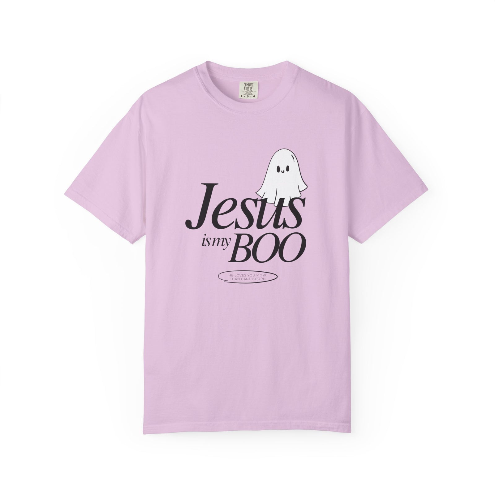 Jesus is My Boo Cute Ghost Halloween T-Shirt He Loves You Christian Tee